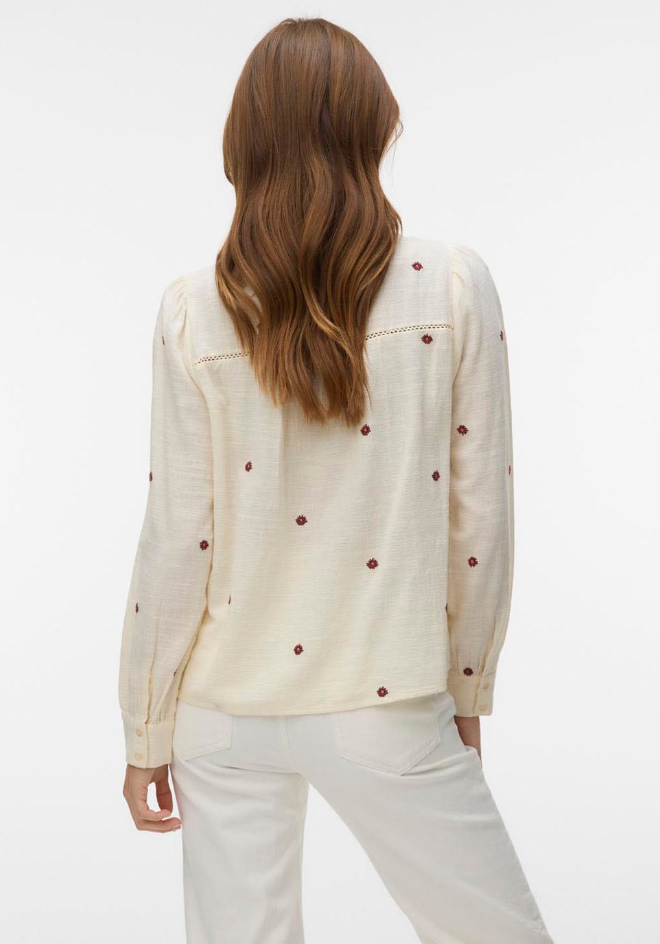 Vero Moda Langarmbluse »VMJILLIAN LS SHIRT WVN BTQ« Baumwolle