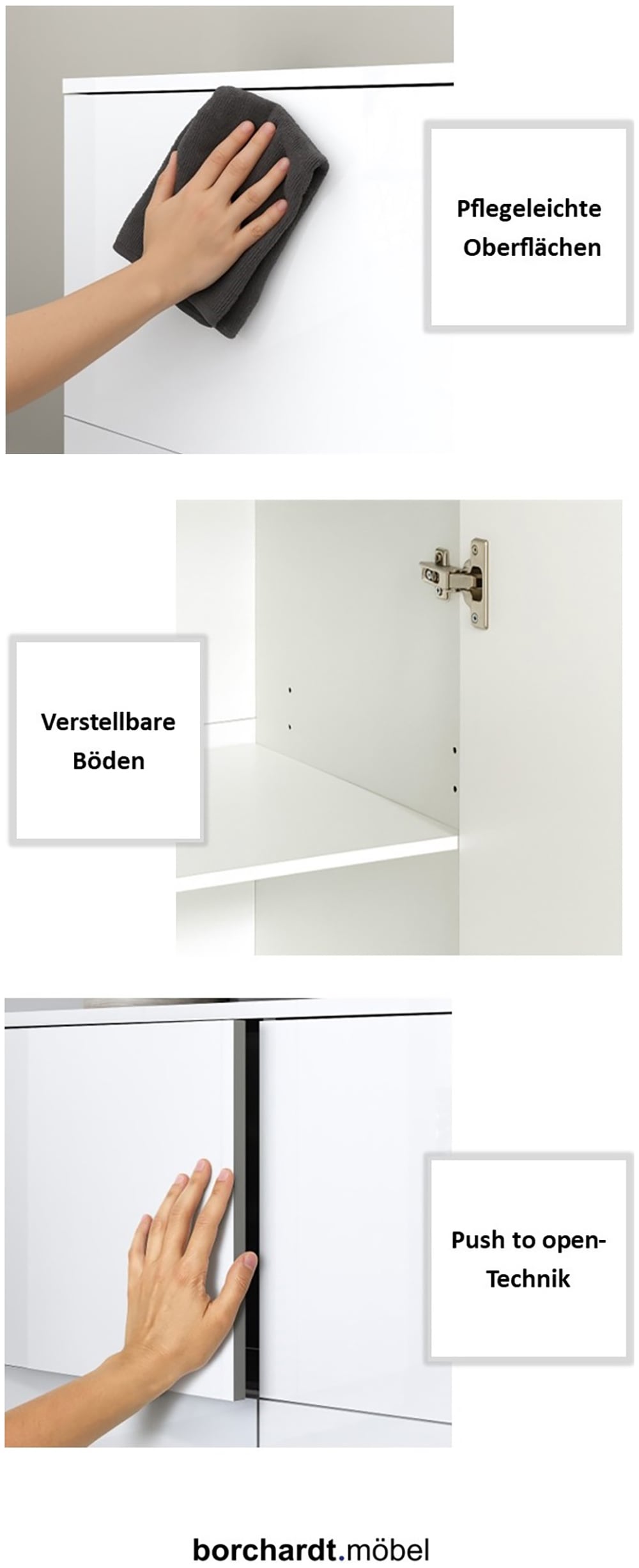 borchardt Möbel Kommode »Rova« Breite 93 cm, 4-türig, Kommode mit viel Stauraum, weiß-matt