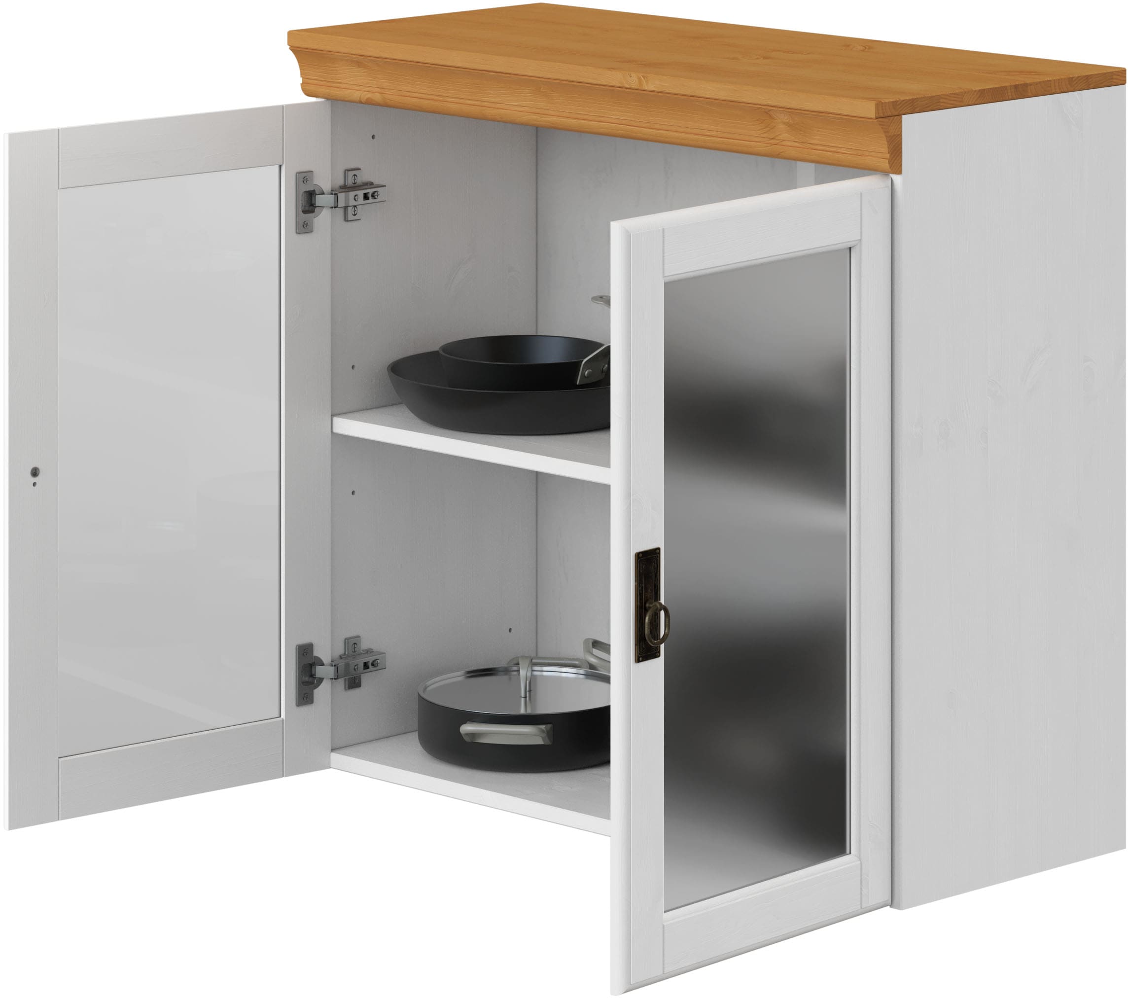 Home affaire Hängeschrank »Rügen«, Breite 80 cm, FSC® zertifiziertes Massivholz, Türen mit Glaseinsatz