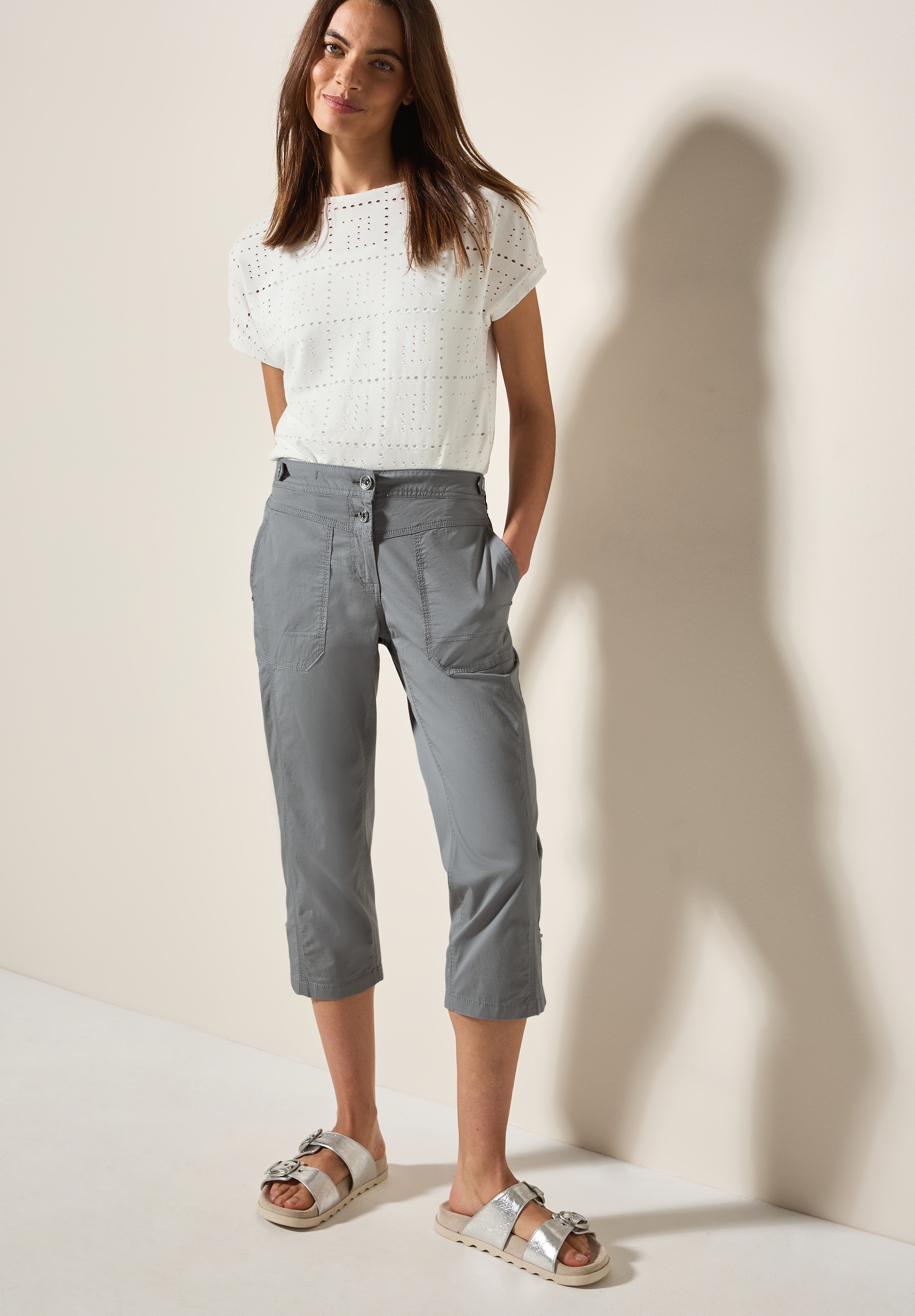 Cecil Caprihose »Style New York«, mit Knopfdetails am Bund