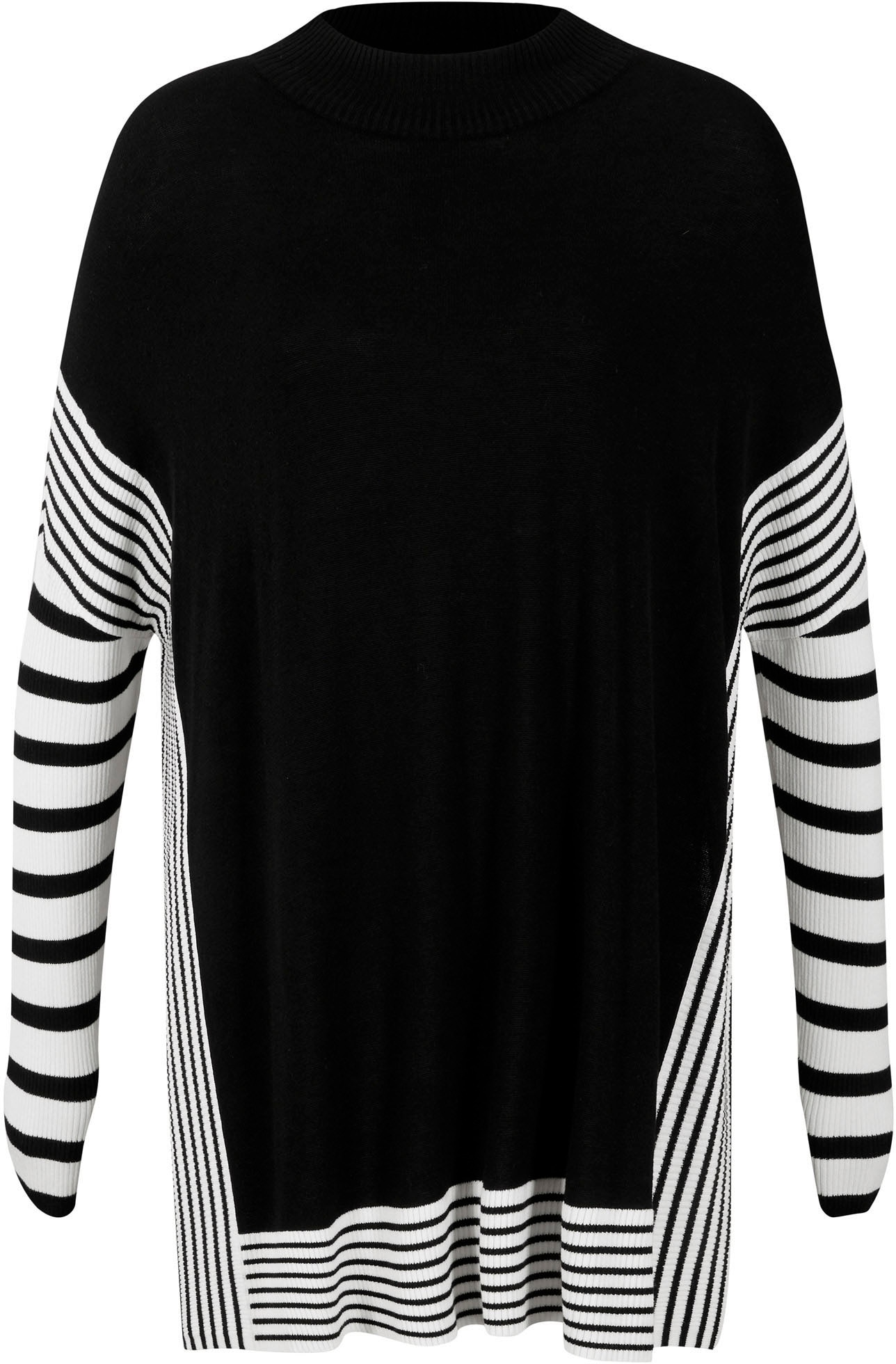 bonprix Longpullover Viskose-Strick, mit Stehkragen, im Poncho-Stil