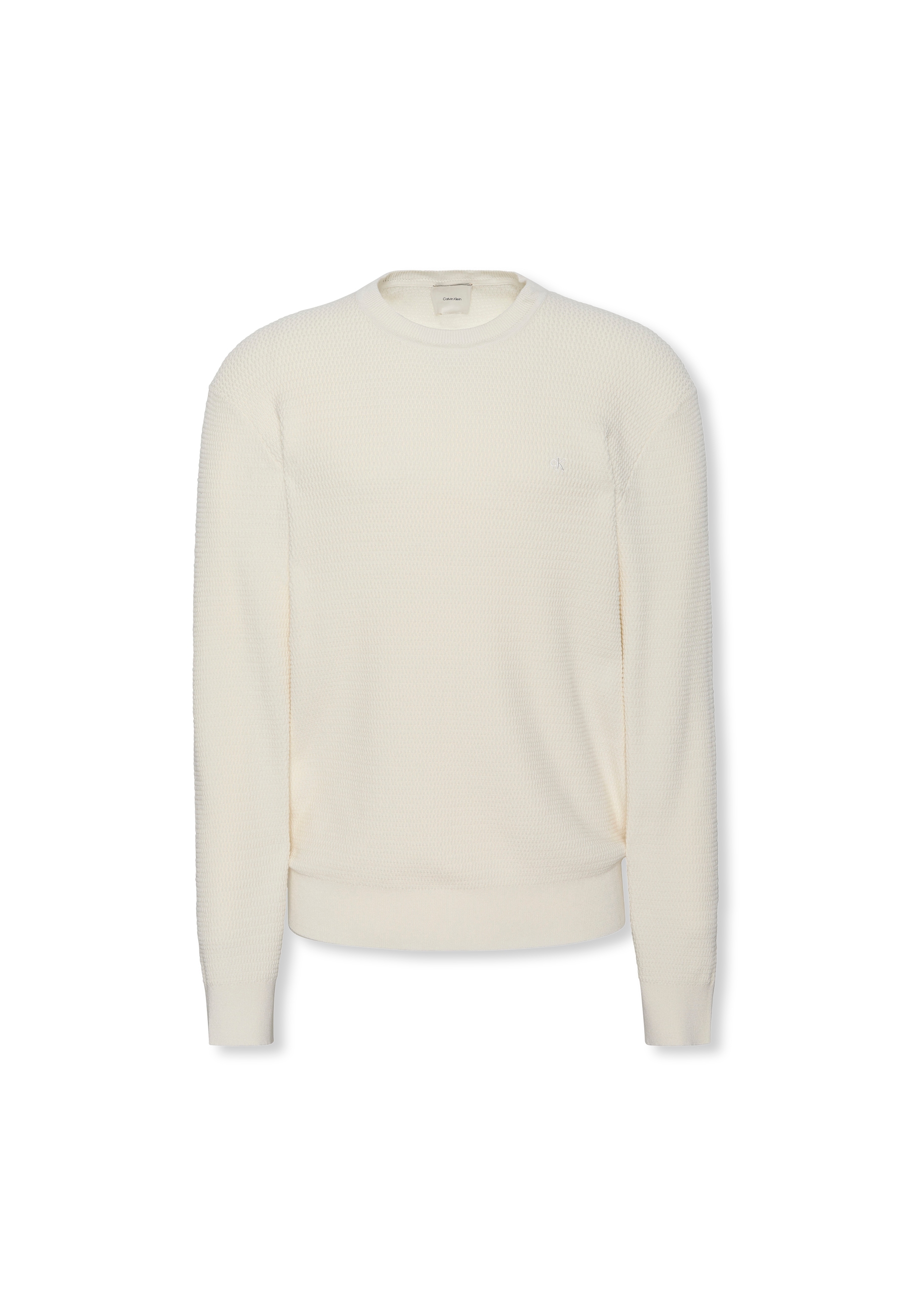 Calvin Klein Strickpullover »LS TXTR CTTN CRWNK S« Mit Rundhalsausschnitt