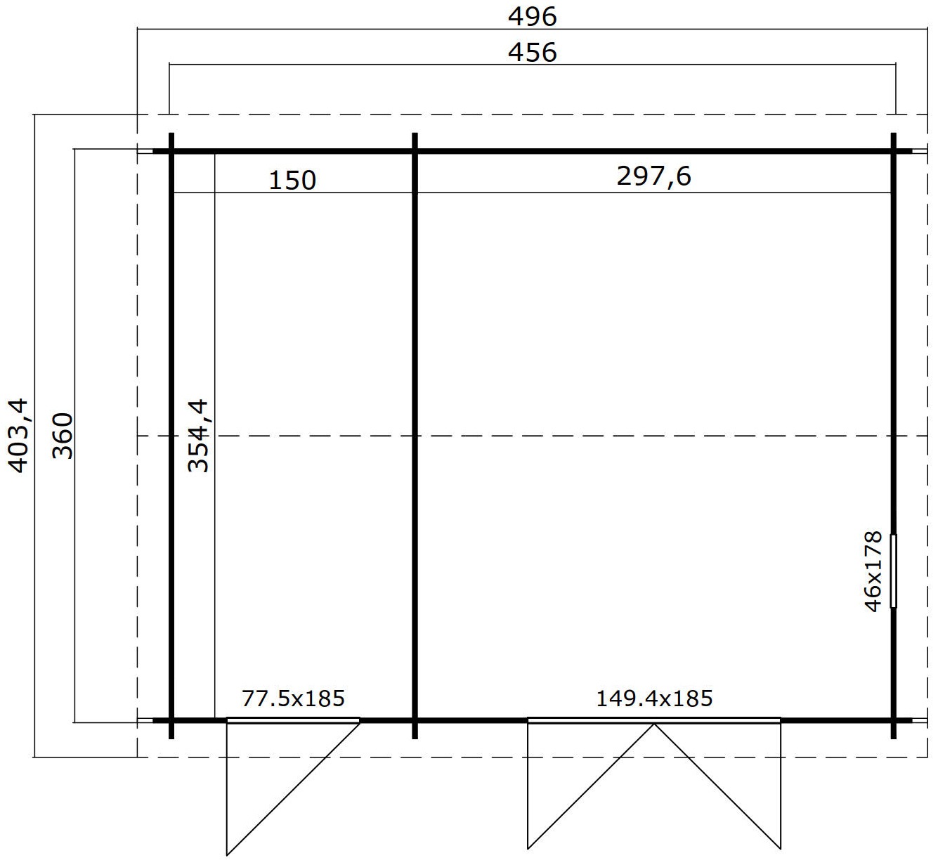 LASITA MAJA Gartenhaus »Carroz 2« Blockbohlenhaus 28mm 2-Raum, Fundamentmaß 4560x3600, Carbongrau