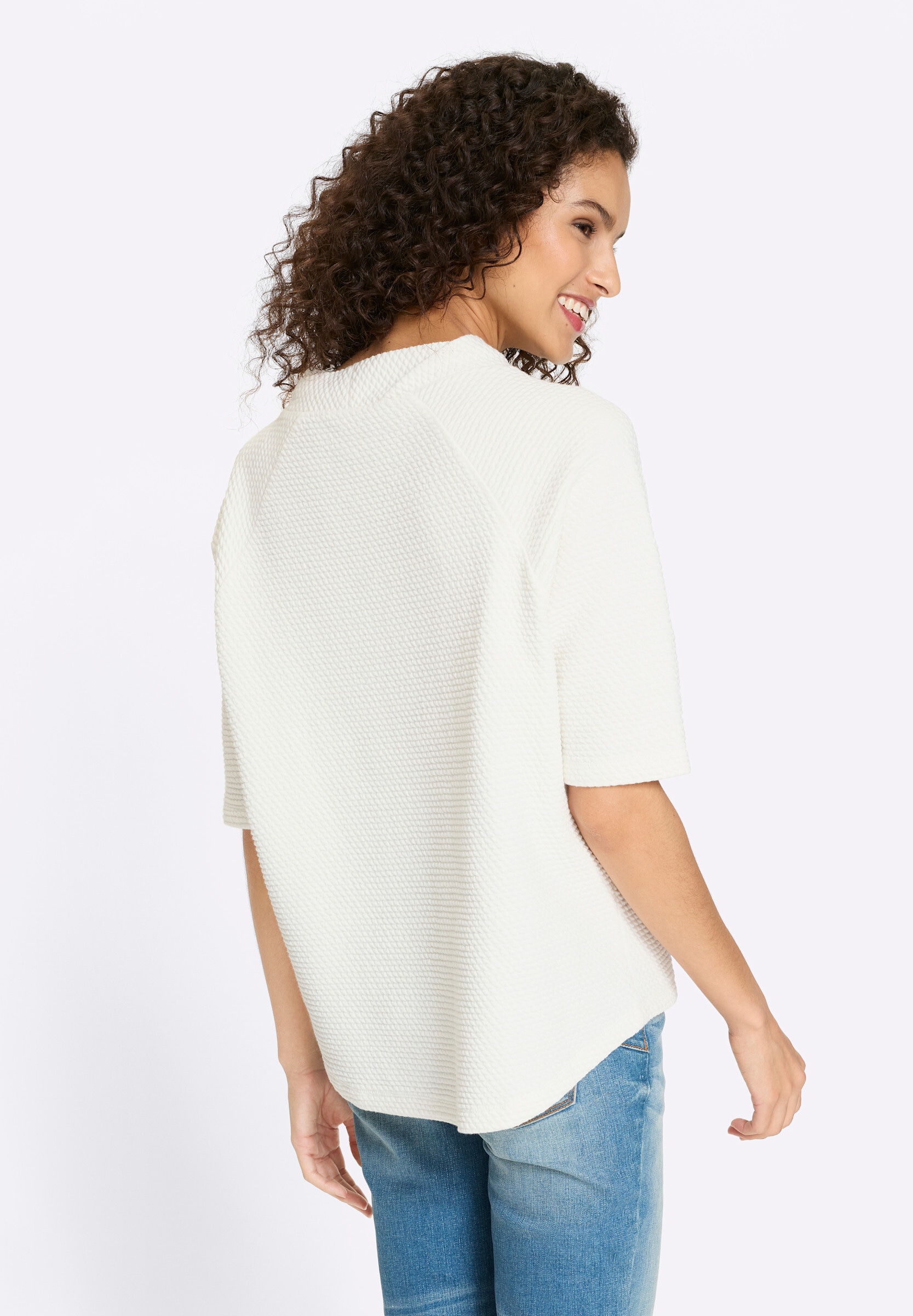 heine Sweatshirt »Sweatshirt Stehkragenshirt mit Waffelstruktur«
