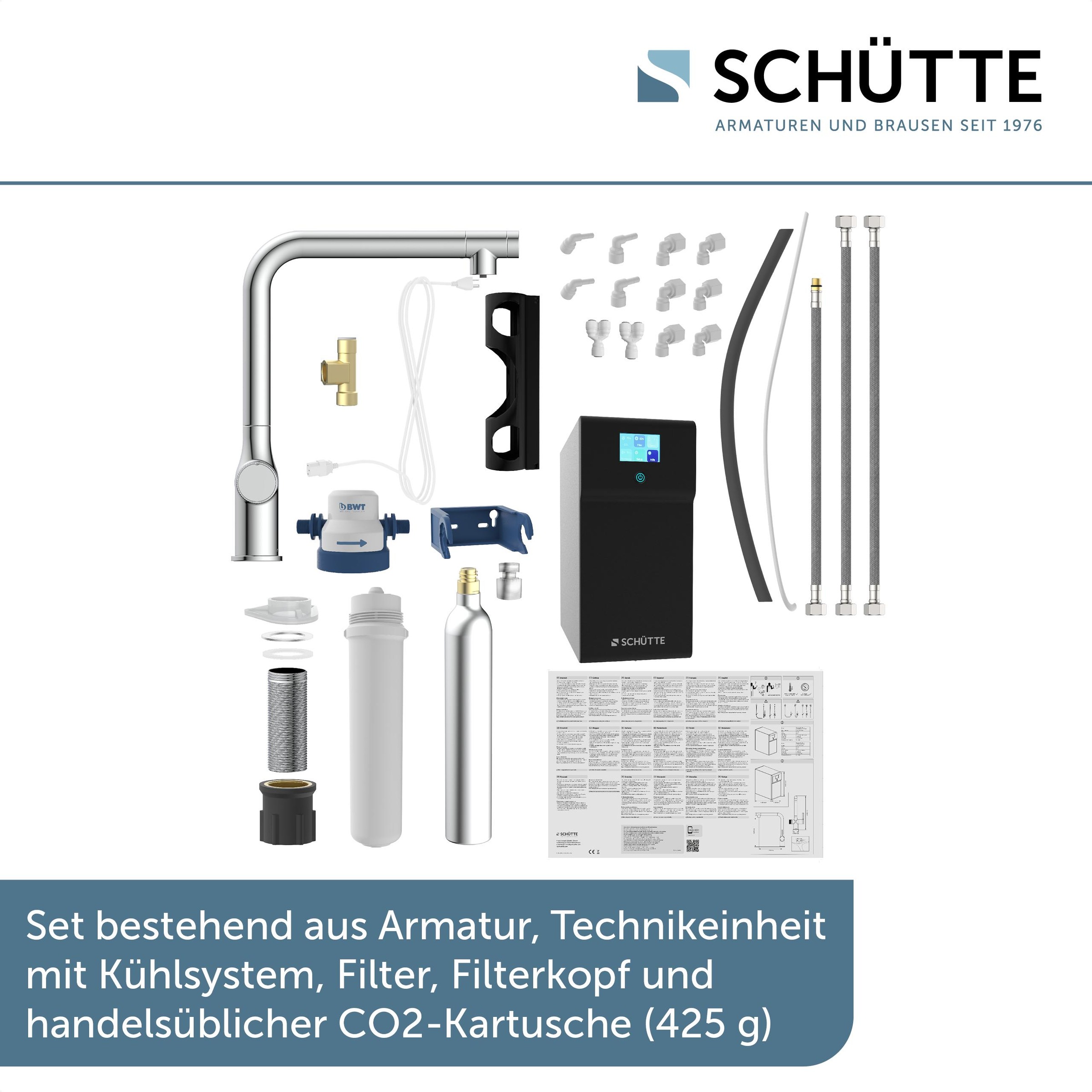 Schütte Küchenarmatur »"AQUADUCT" Sprudelwasser-Spültischarmatur« mit Kühlsystem, Filter, Filterkopf und handelsüblicher CO2-Kartusche