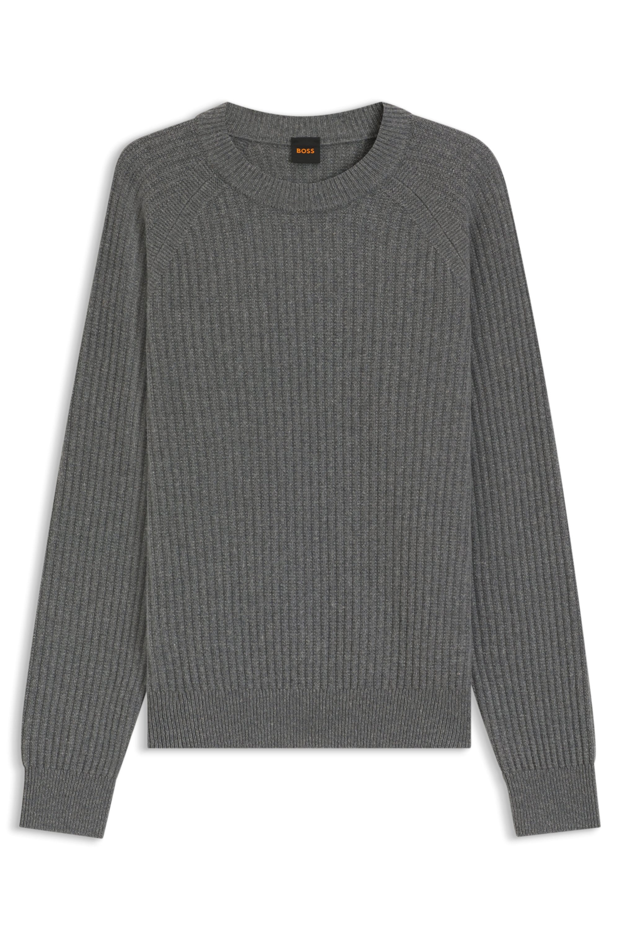 BOSS ORANGE Strickpullover »Klacier« Rundhalsausschnitt, Relaxed Fit, Rippstrick