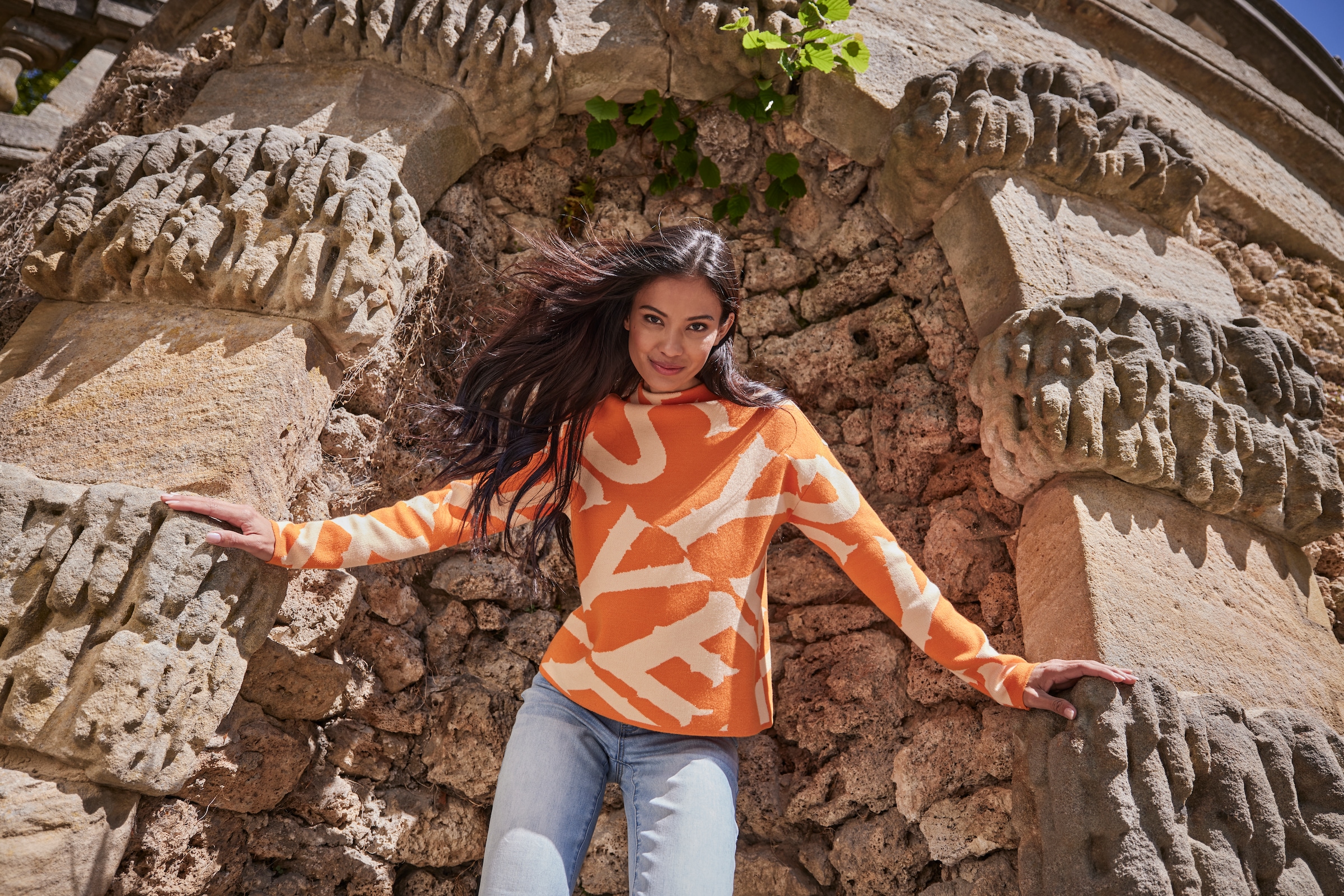 Aniston SELECTED Strickpullover mit elegantem Jacquard-Muster - NEUE KOLLEKTION