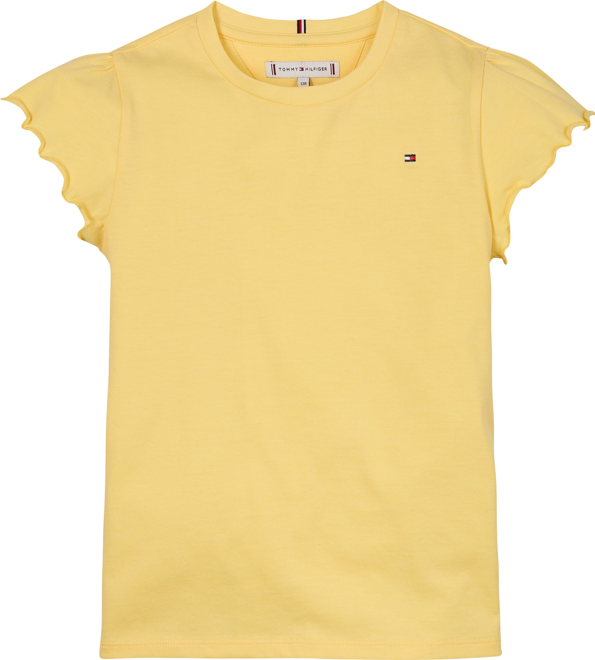 Tommy Hilfiger T-Shirt »ESSENTIAL RUFFLE SLEEVE TOP«, mit gewelltem Ärmelabschluss