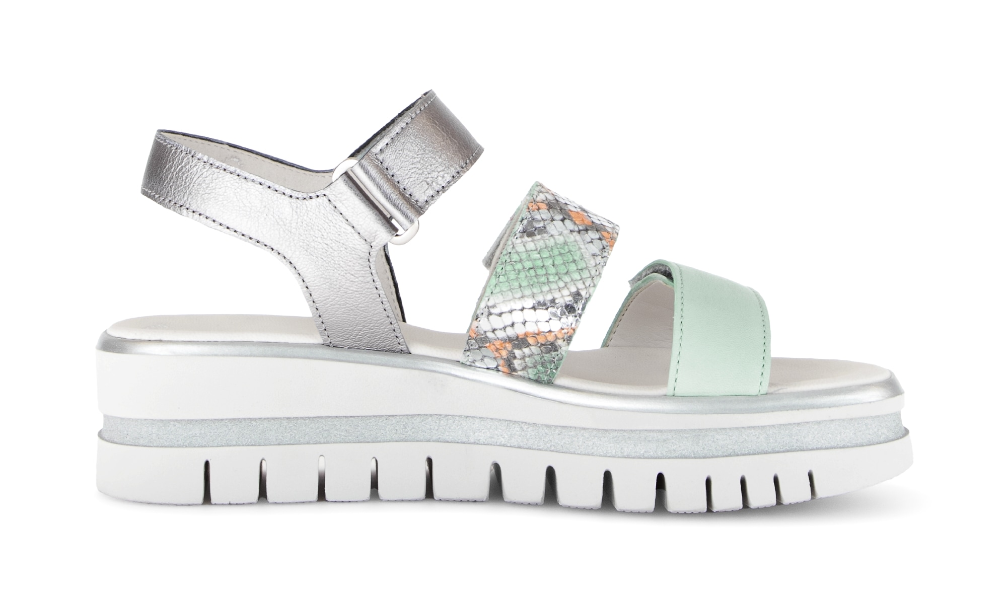 Gabor Keilsandalette  Plateau, Riemchensandale, Sommerschuh mit Kontrastbesatz