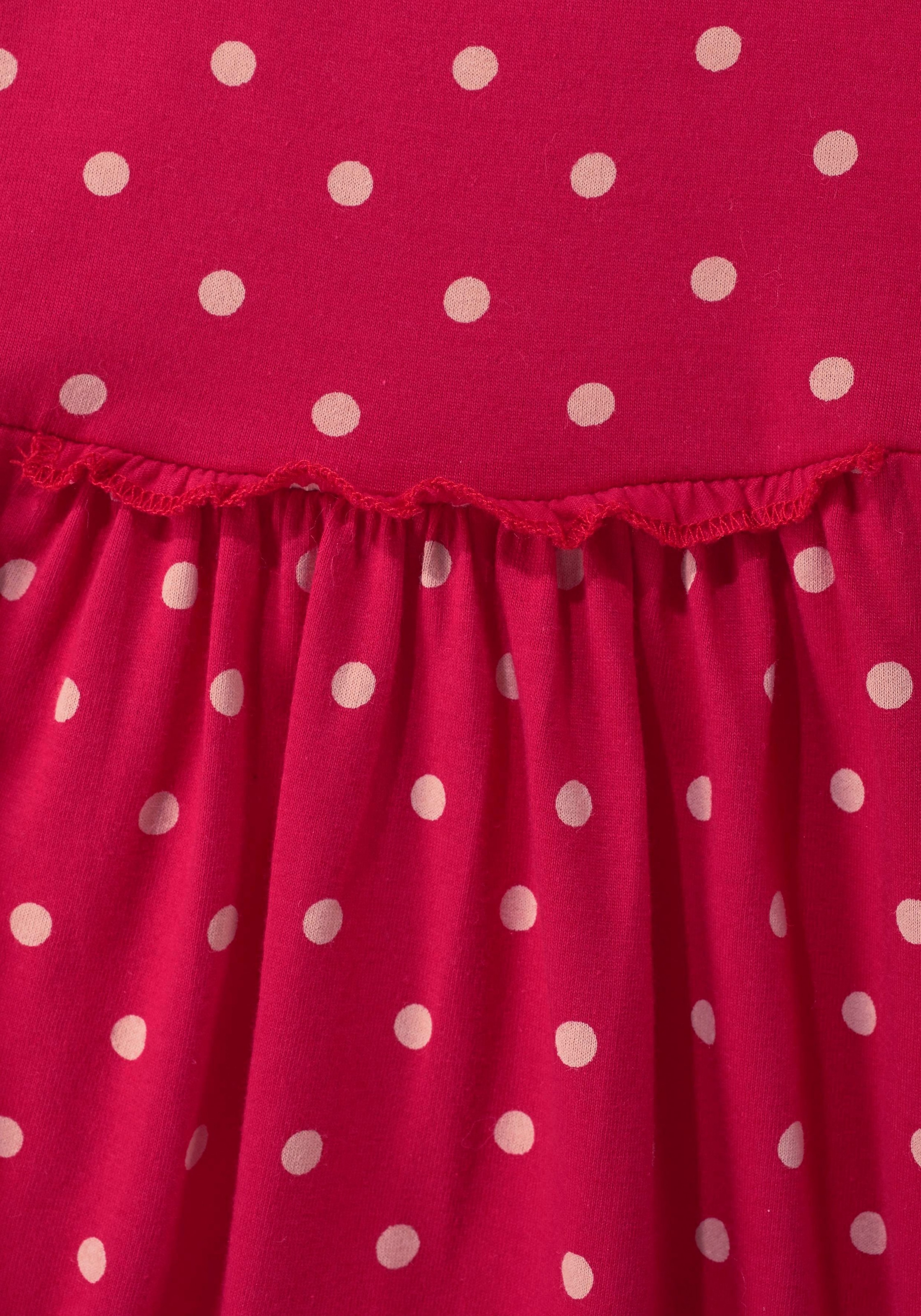 KIDSWORLD Jerseykleid »für kleine Mädchen«, (Packung, 2 tlg.), mit Punkten und Streifen