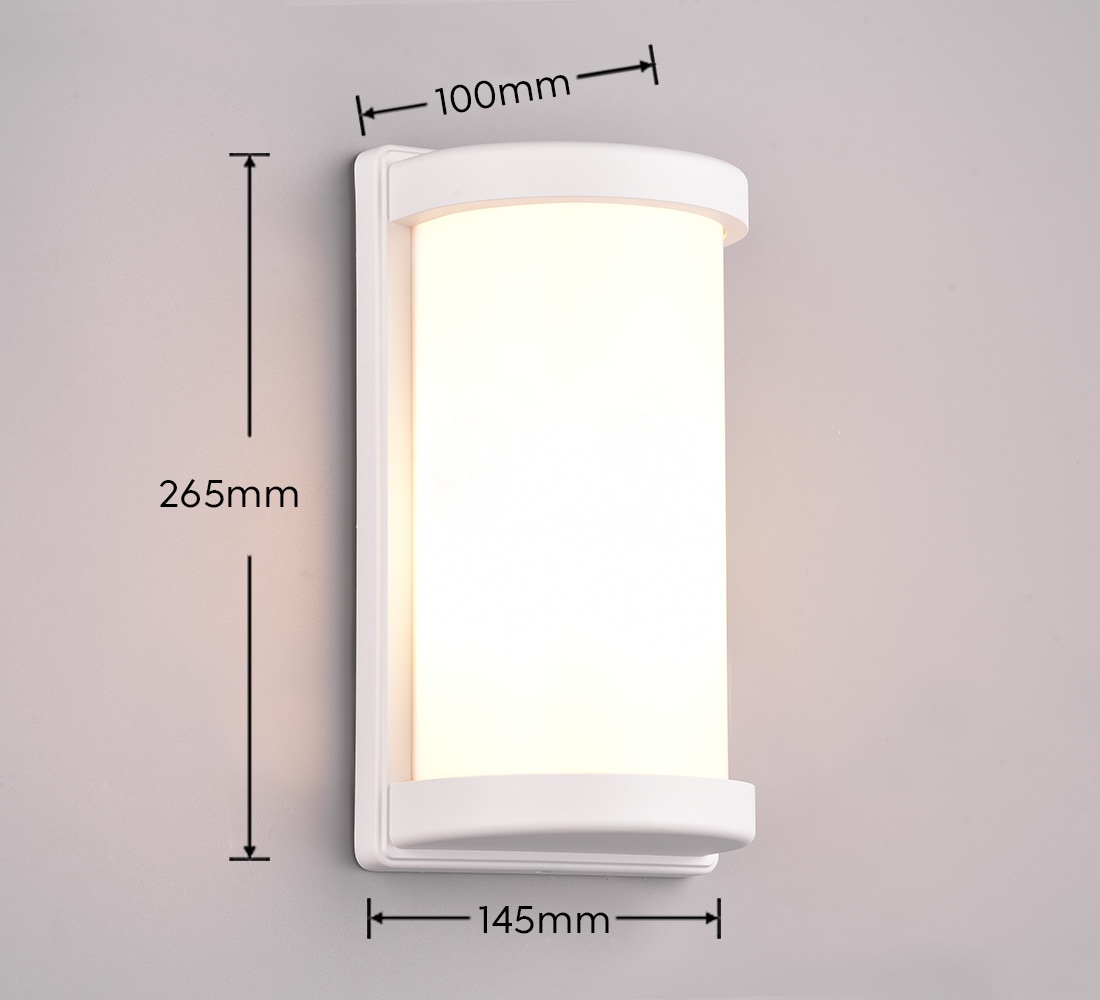 REALITY Leuchten Außen-Wandleuchte »PUELO, Outdoor Wandlampe Hauswand Fassade Garten, exkl 1x E27 max 10W« E27 1 Stk. warmweiß - kaltweiß halbrunde Aussen Wandlampe aus Aluminium, IP44, Höhe 26cm Breite 14 cm