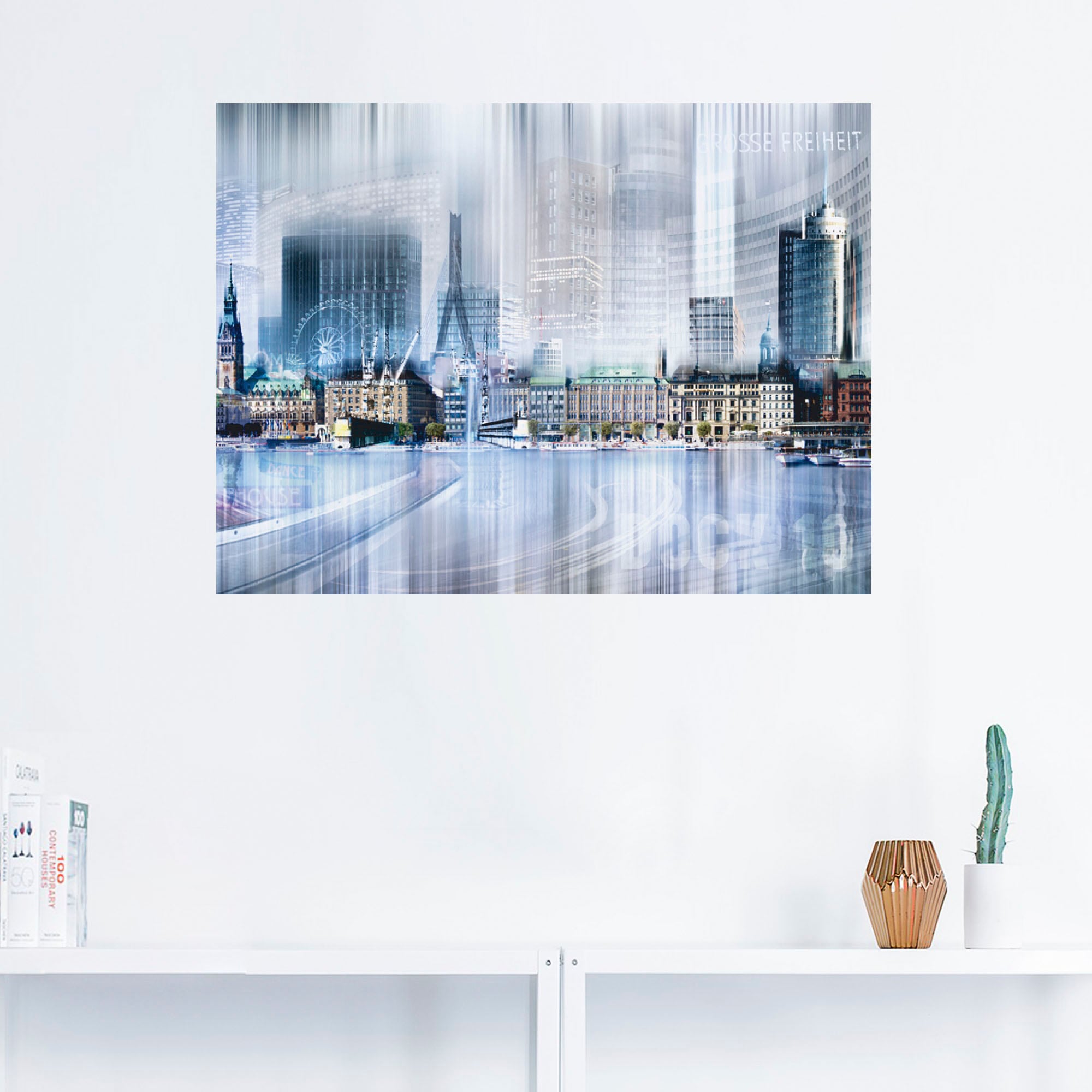 Artland Wandbild »Hamburg Skyline auf oder (1 versch. I«, kaufen Größen Wandaufkleber Leinwandbild, in Collage als St.), Raten Deutschland, Poster