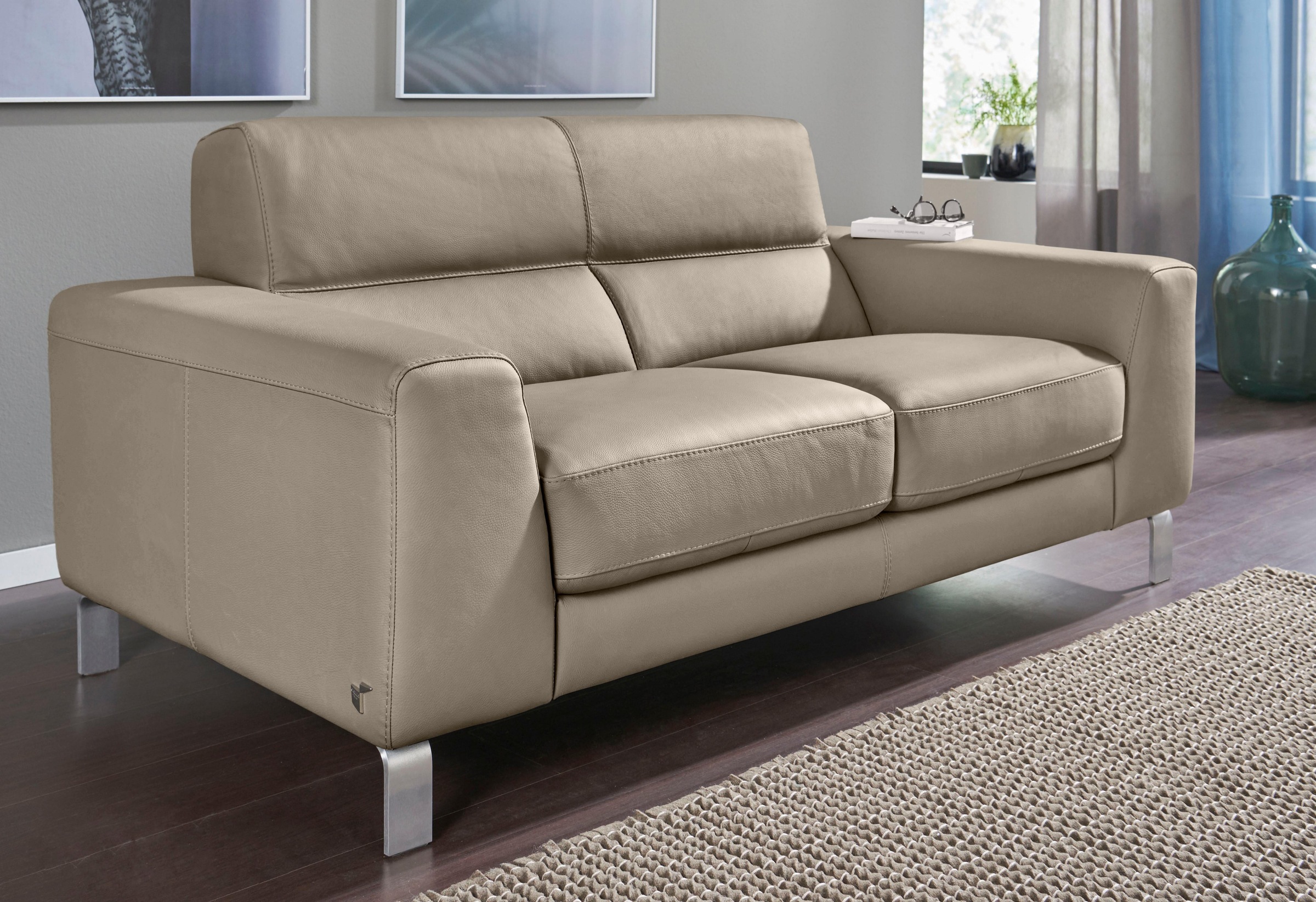 CALIA ITALIA 2,5-Sitzer »Simon, hoher Sitzkomfort, modern und elegant, italienisches Designsofa«, in zwei Lederqualitäten