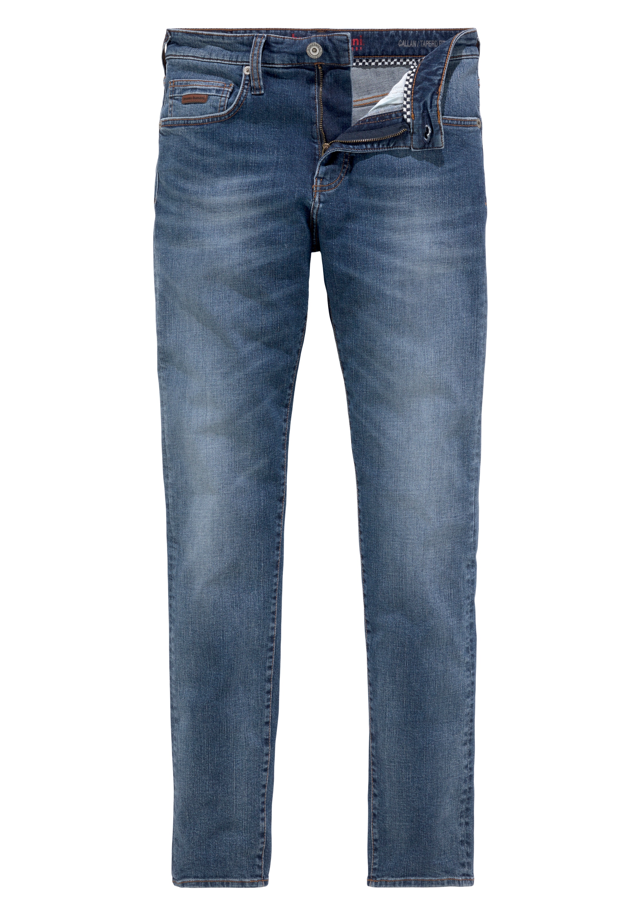 Bruno Banani Tapered-fit-Jeans »Callan«, Mit Leder Badge