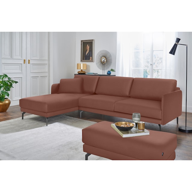 hülsta sofa Ecksofa »hs.450«, Armlehne sehr schmal, Breite 234 cm,  Alugussfüße in umbragrau auf Rechnung bestellen