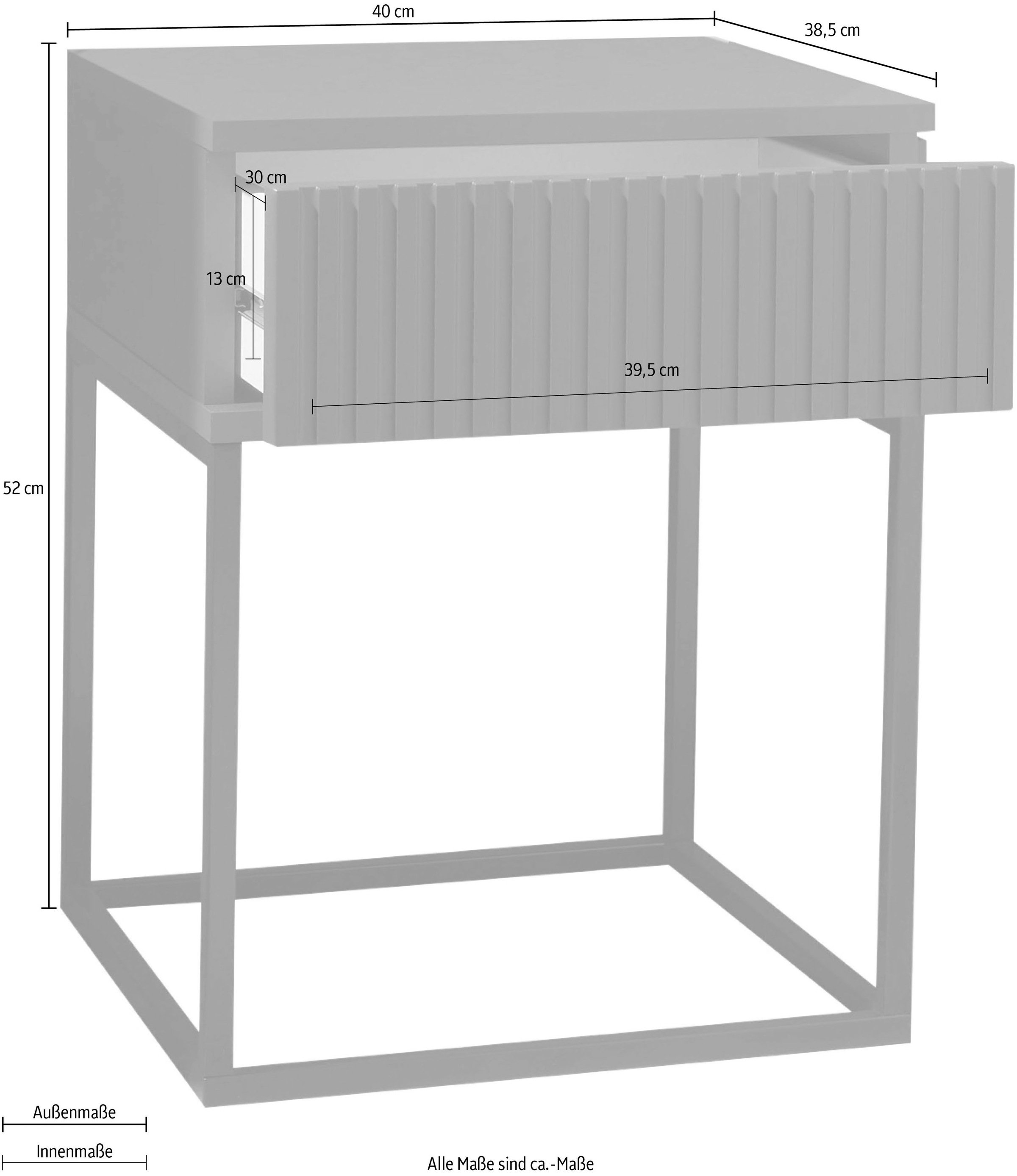 Schlafkontor Nachtkommode »Marle Nachtkonsole, Nachtkästchen auf Metall-Fußgestell«
