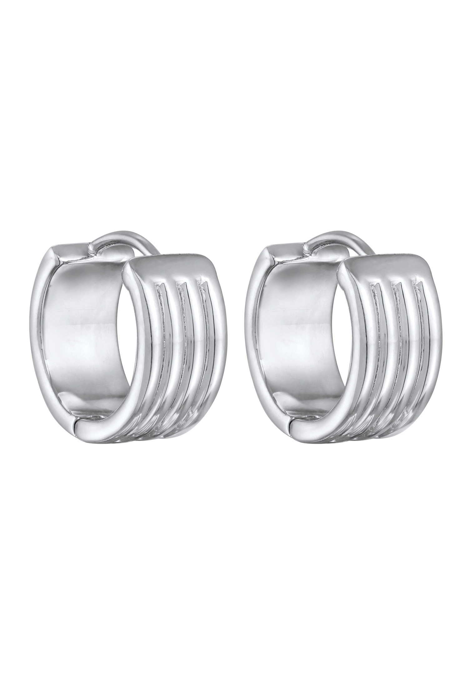 Elli Paar Creolen »Ohrringe Creolen Rillen Struktur Goldfarben«