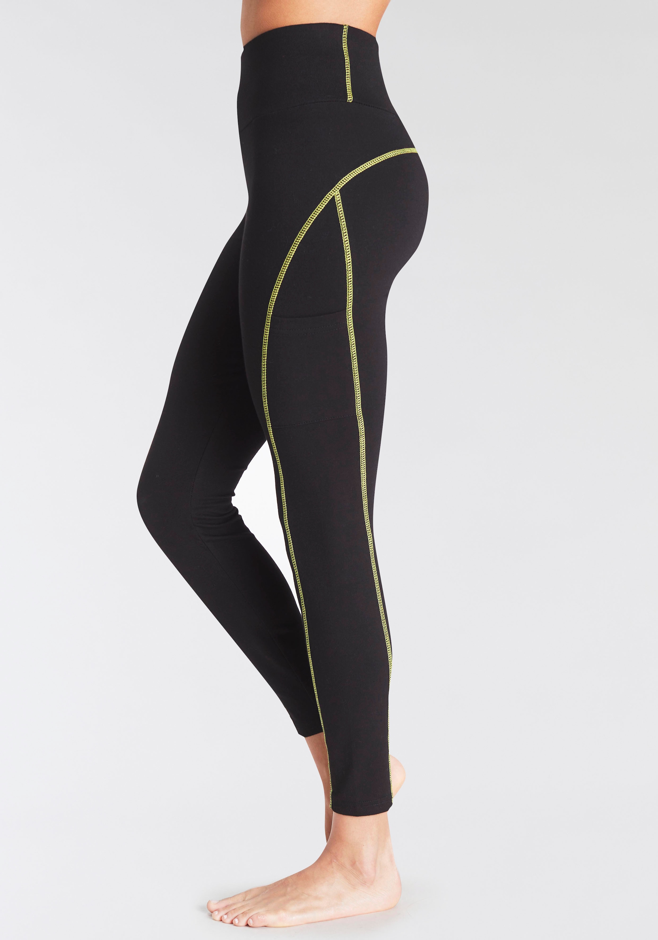 LASCANA ACTIVE Leggings, mit Kontrastnähten und breitem Bund