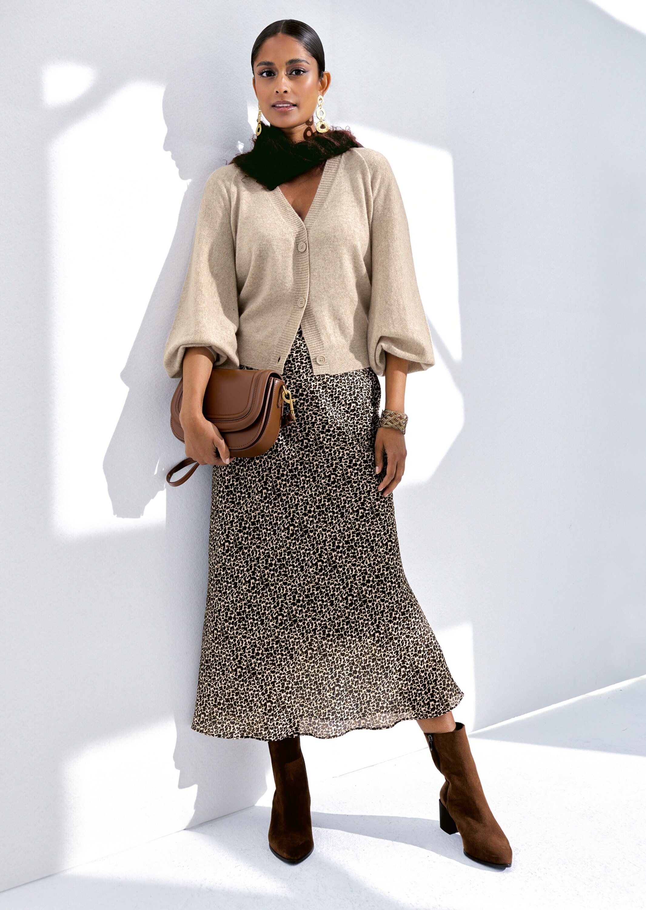 MADELEINE Midirock »Druckrock Langer Crêpe-Rock mit Unikat-Print«