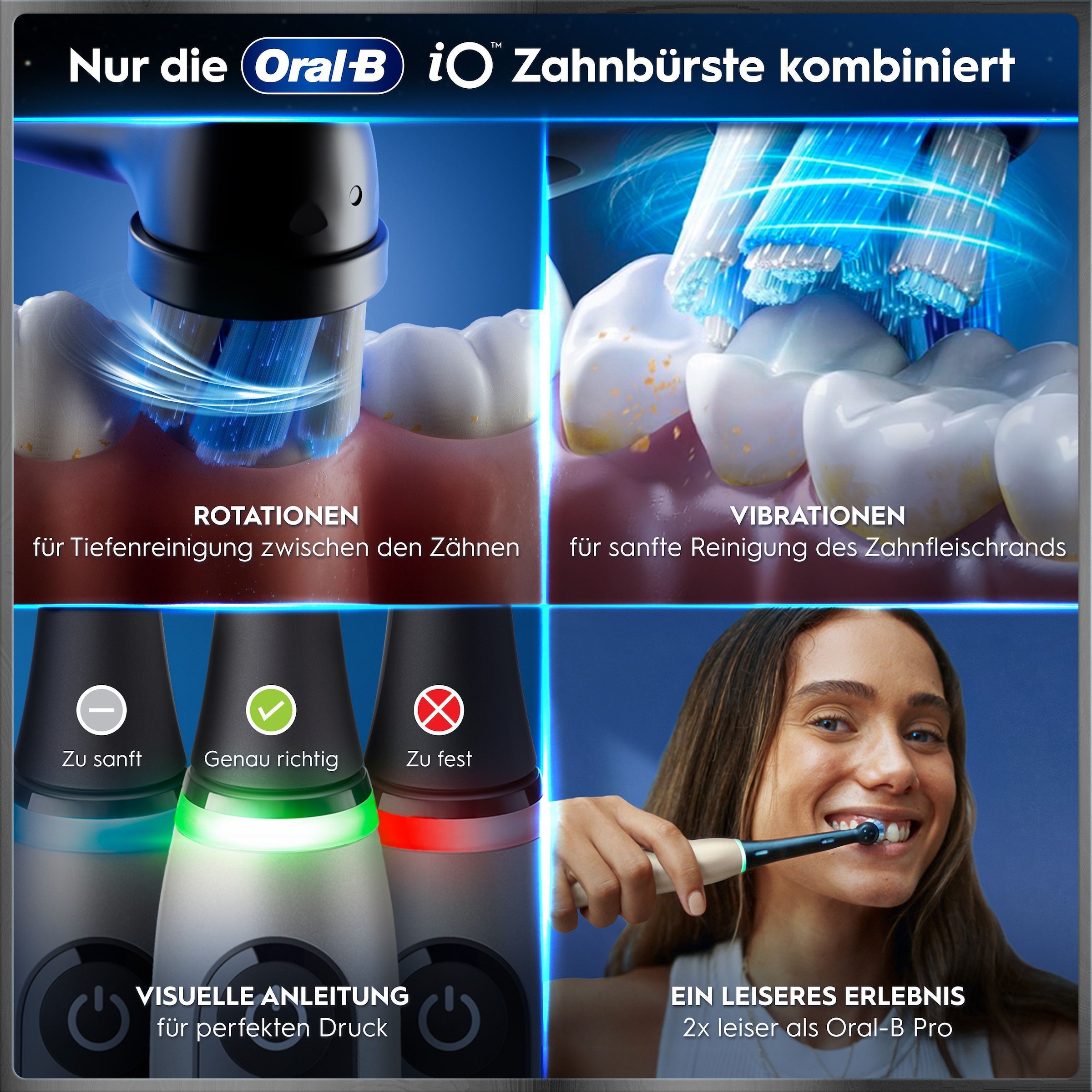 Oral-B Elektrische Zahnbürste »iO Series 10« 1 Stk. Aufsteckbürsten inkl. 1 Aufsteckbürste, iO Sense Schnellladestation, Lade-Reise-Etui
