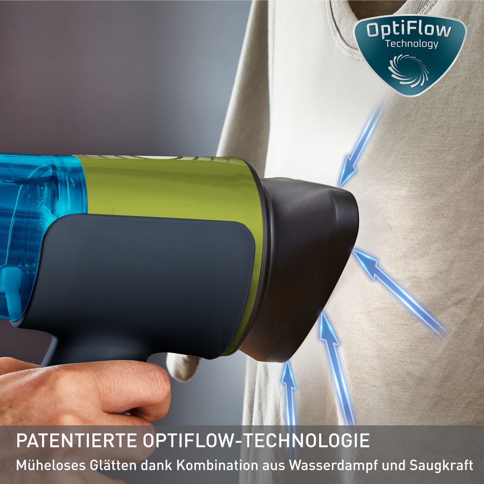 Tefal Dampfbürste »AeroSteam, kombiniert Dampf, einen beheizten Kopf und Ansaugung« 1400 W Dampfglätter mit 3 Nutzungsmodi, 100 ml abnehmbarer Wassertank, DT9810