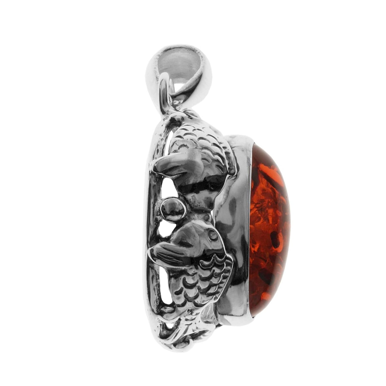 OSTSEE-SCHMUCK Kettenanhänger »- Fischland 30x16 mm - Silber 925/000 - Bernstein«