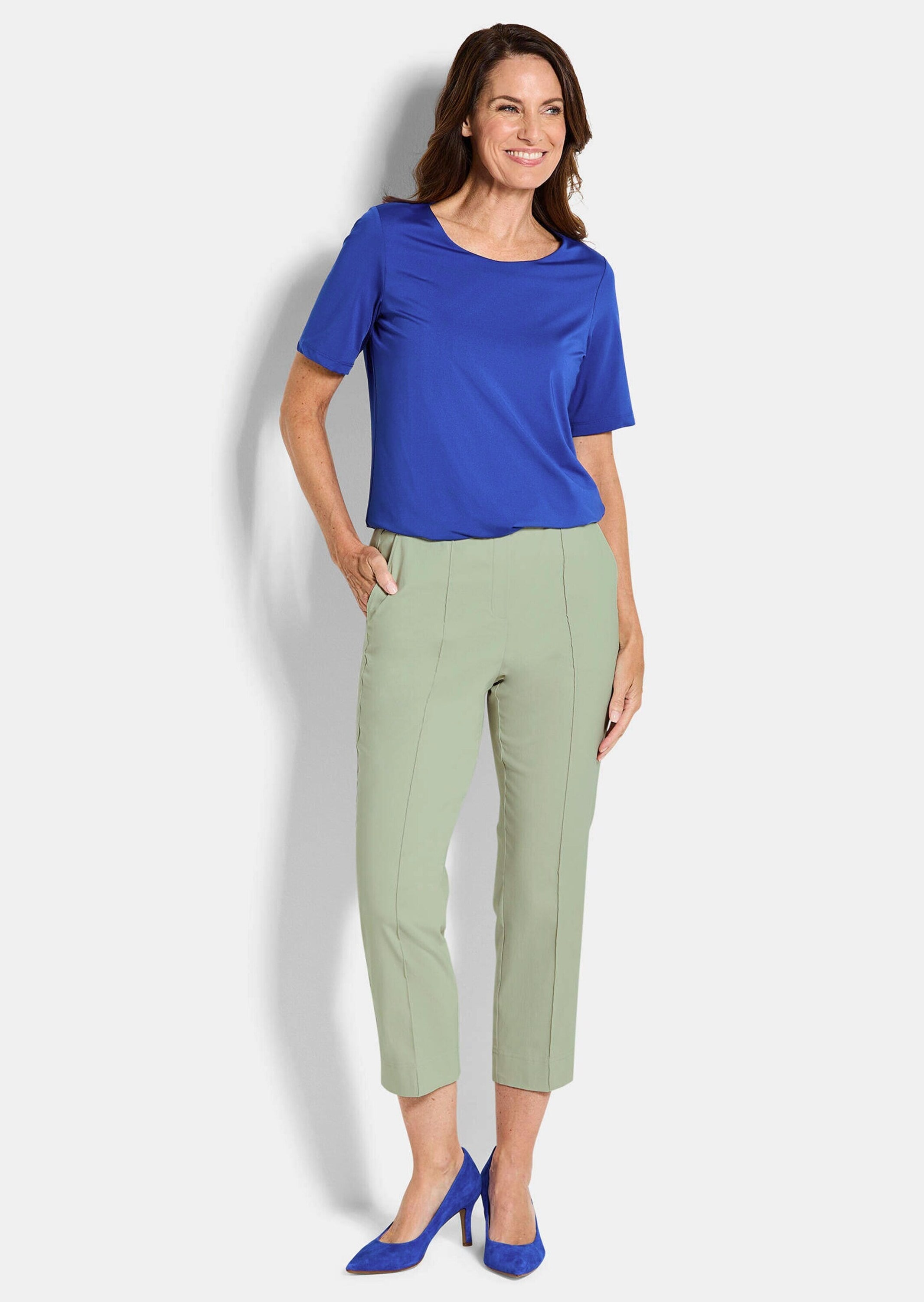 GOLDNER Stretch-Hose »Kurzgröße 7/8-Bengalinhose BELLA mit Biesen«