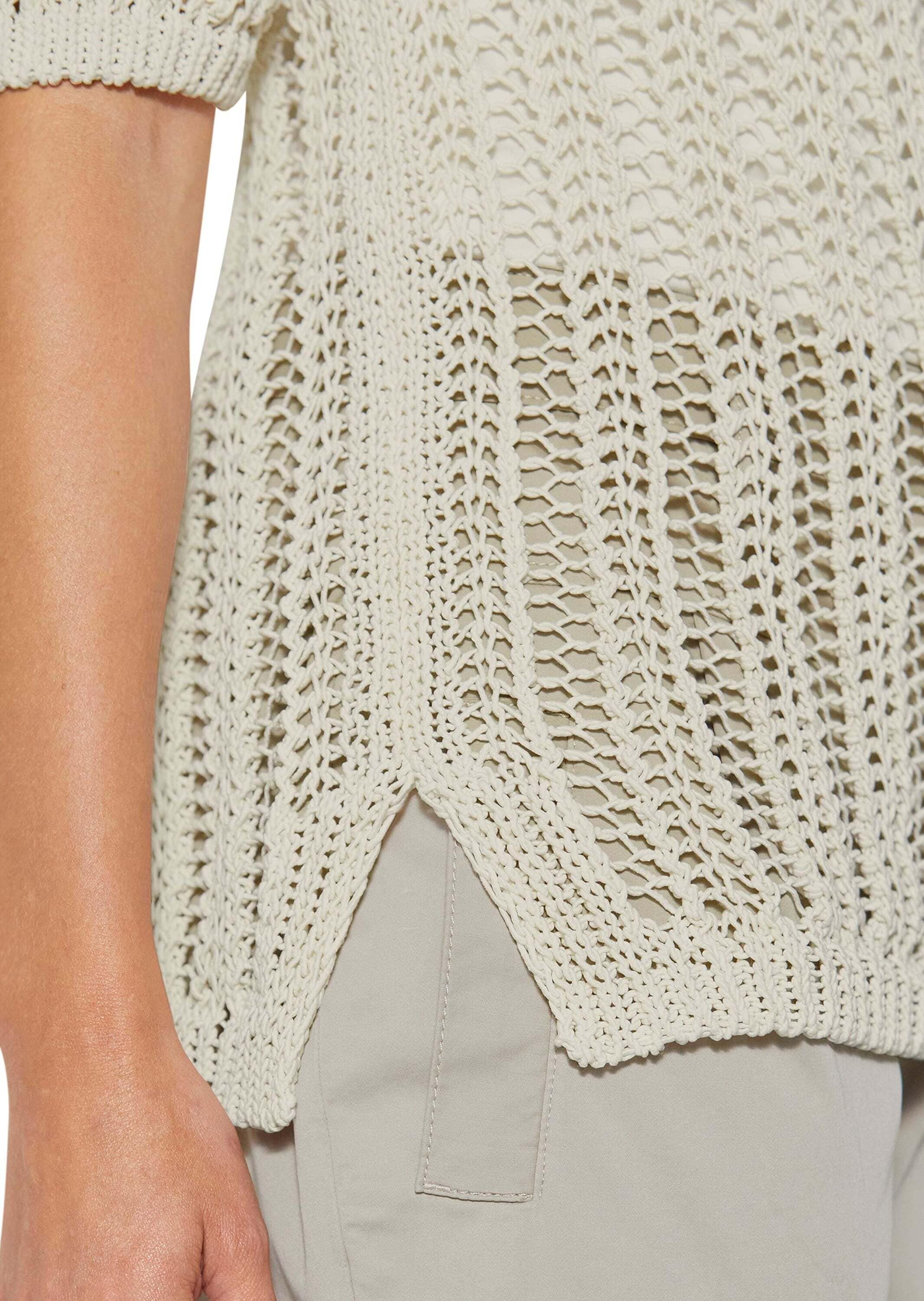MADELEINE Longpullover »Pullover Ajourpullover aus edlem italienischem Bändchengarn«