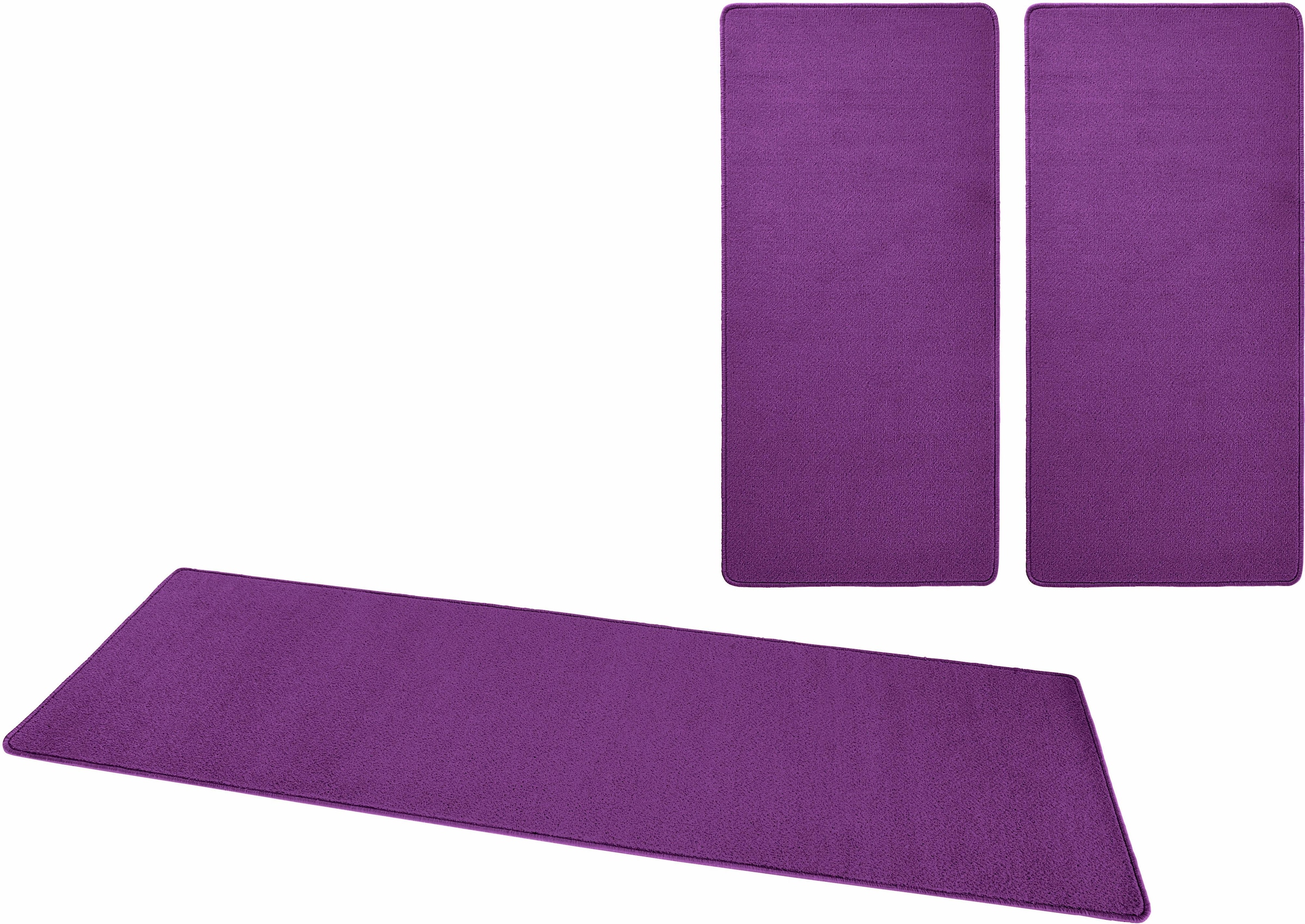 HANSE Home Bettumrandung »Fancy« Höhe 7 mm 3 Stk. tlg. Unifarben, Bettvorleger, 3-teiliges Läufer-Set fürs Schlafzimmer