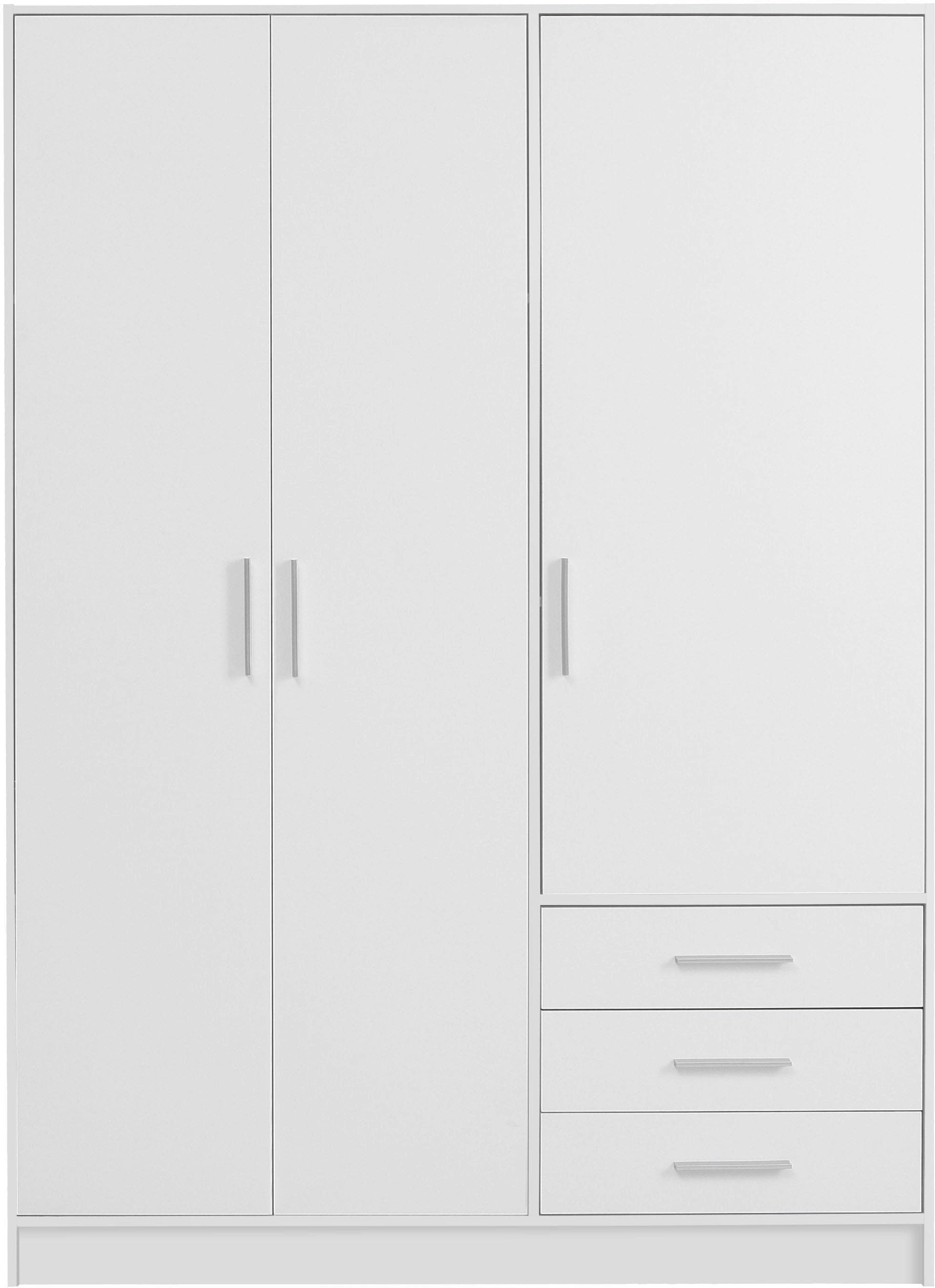 FORTE Kleiderschrank »Jupiter, Made in Europe, mit Schubladen«, (Maße (T/H): 60/200 cm), Stauraum, 2 Breiten, 4 Farben, Schubladen, variable Einlegeböden