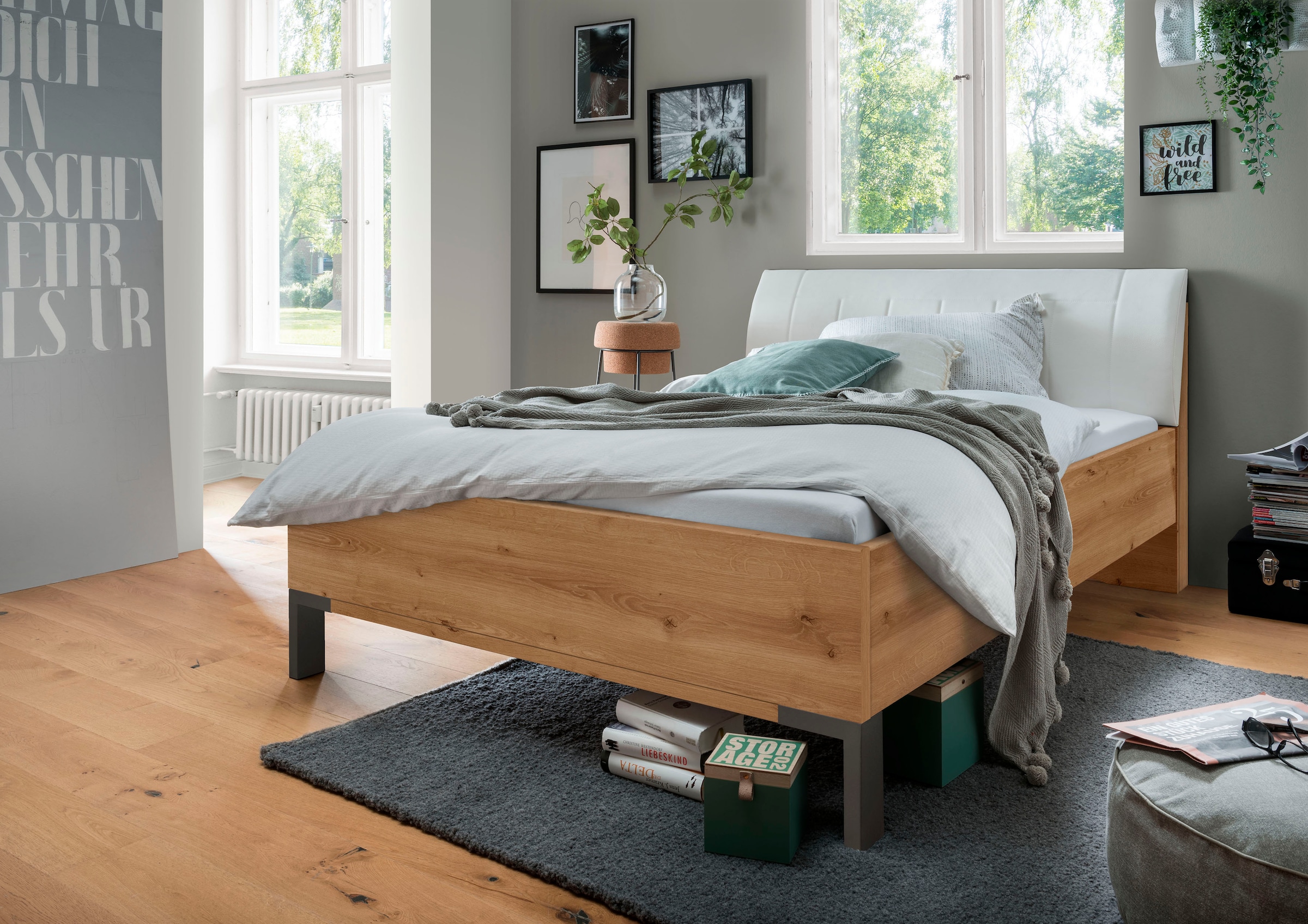 WIEMANN Futonbett »Monaco, Bettgestell, Bettrahmen, komfortables Polsterkopfteil« 4-fache Liegehöhenverstellung, MADE IN GERMANY,  Polsterkopfteil aus Kunstleder, verschiedene Größen, in Komforthöhe