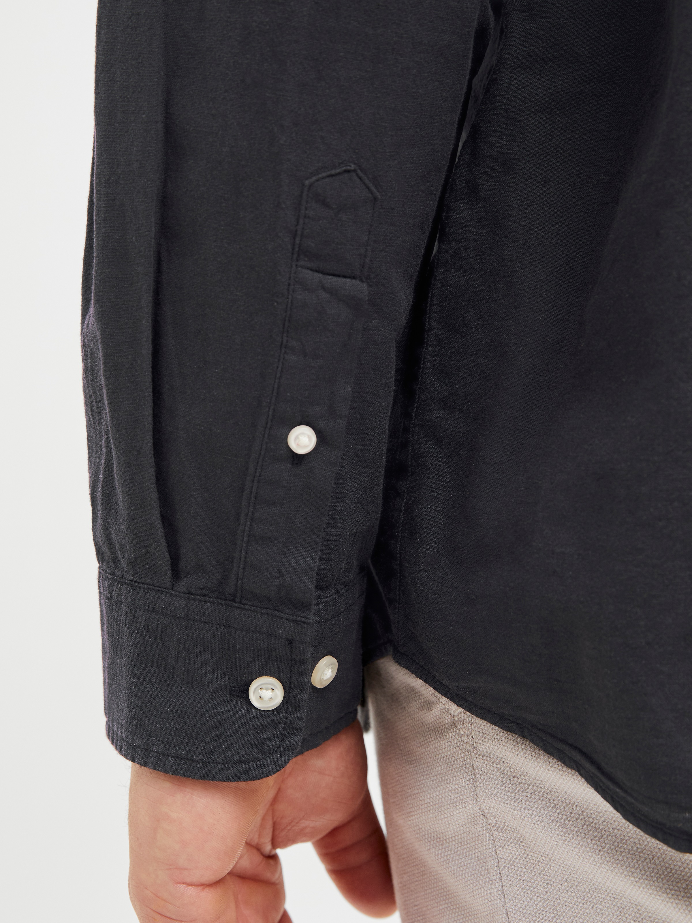 Jack & Jones PlusSize Langarmhemd »JJEBREEZE LINEN BLE BAND SHIRT LS SN PLS«