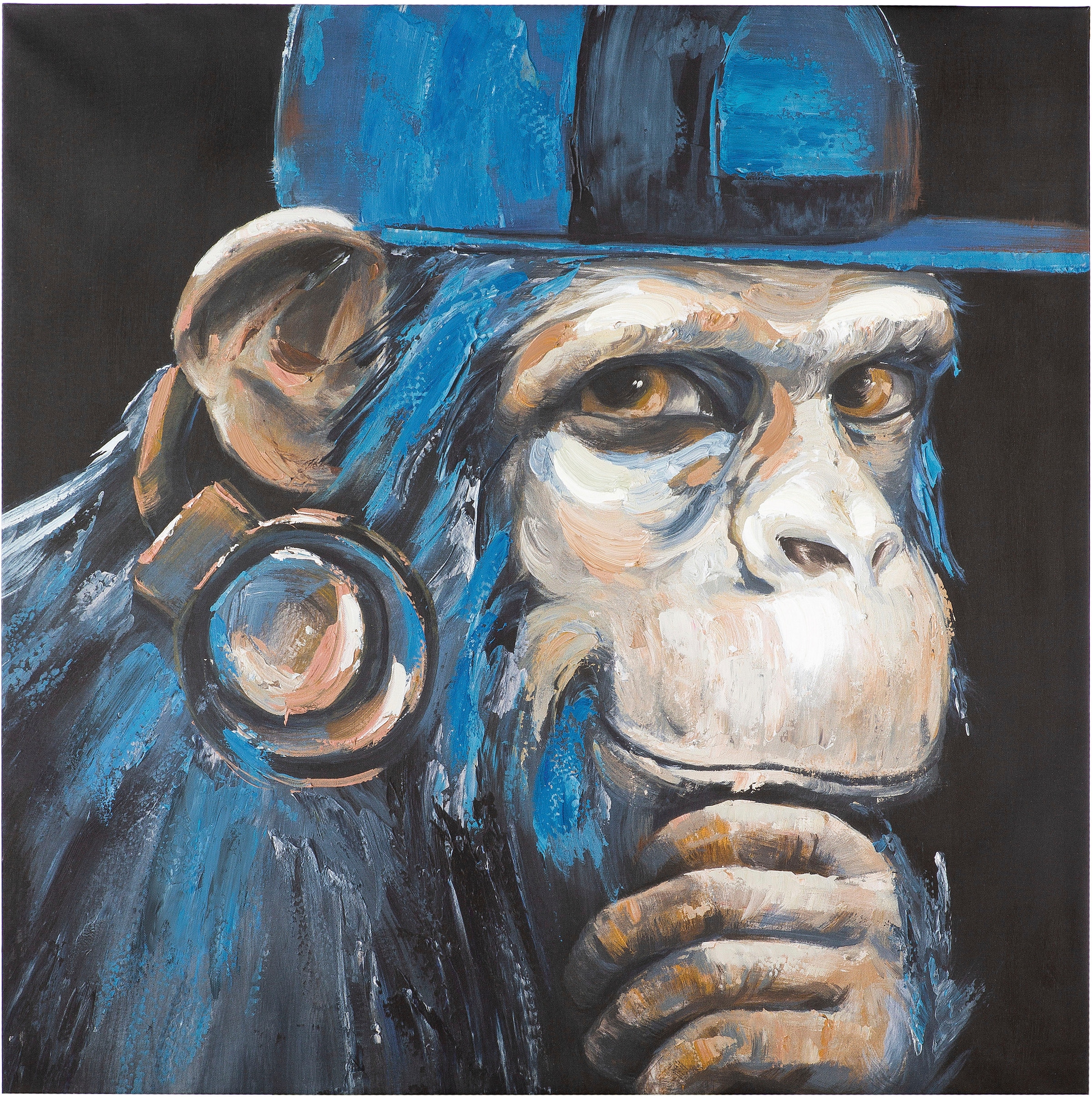 Leinwandbild »Bild Affe mit Kopfhörern«, (1 St.)
