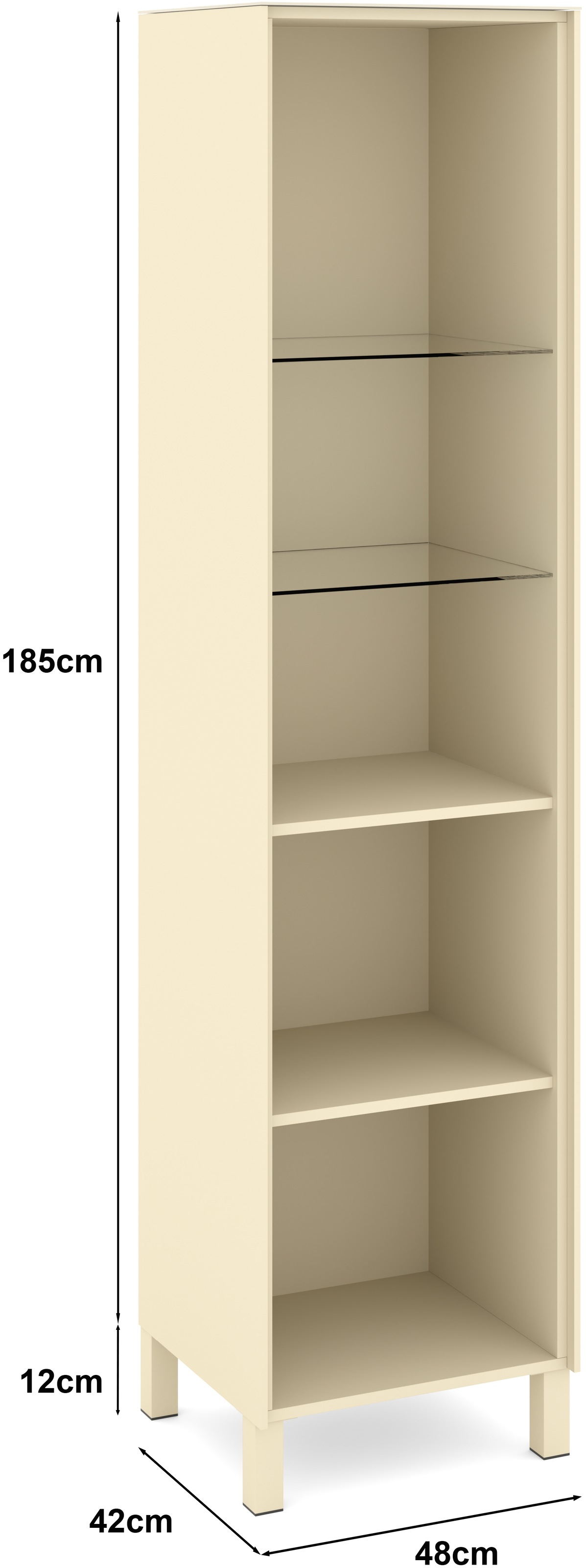 set one by Musterring Standvitrine »Reno« 1 Stk. tlg. Mit Vierkantfuß in diversen Farben, 197 cm Höhe & Farbauswahl