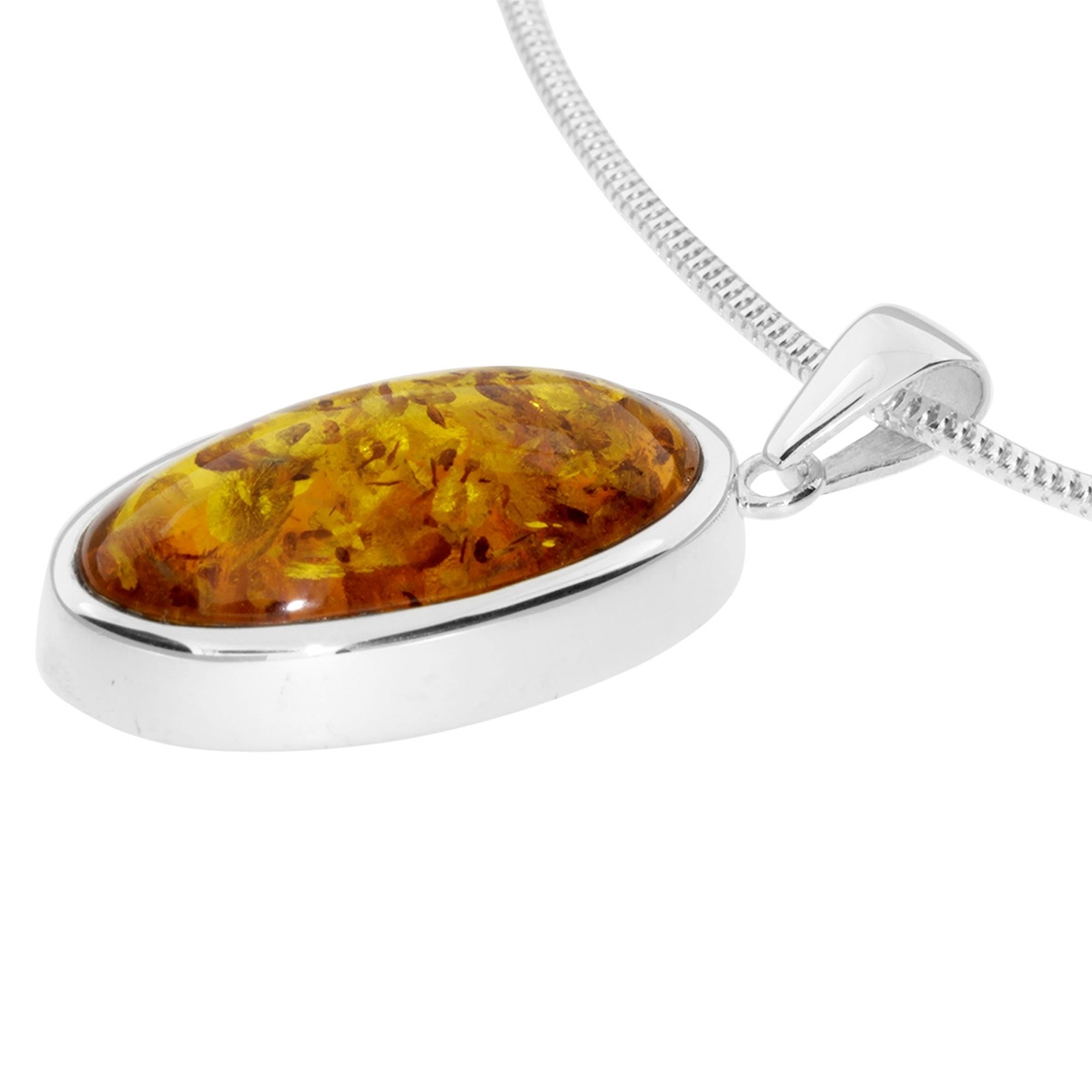 OSTSEE-SCHMUCK Kette mit Anhänger »- Classic 24x12 mm - Silber 925/000 - Bernstein«