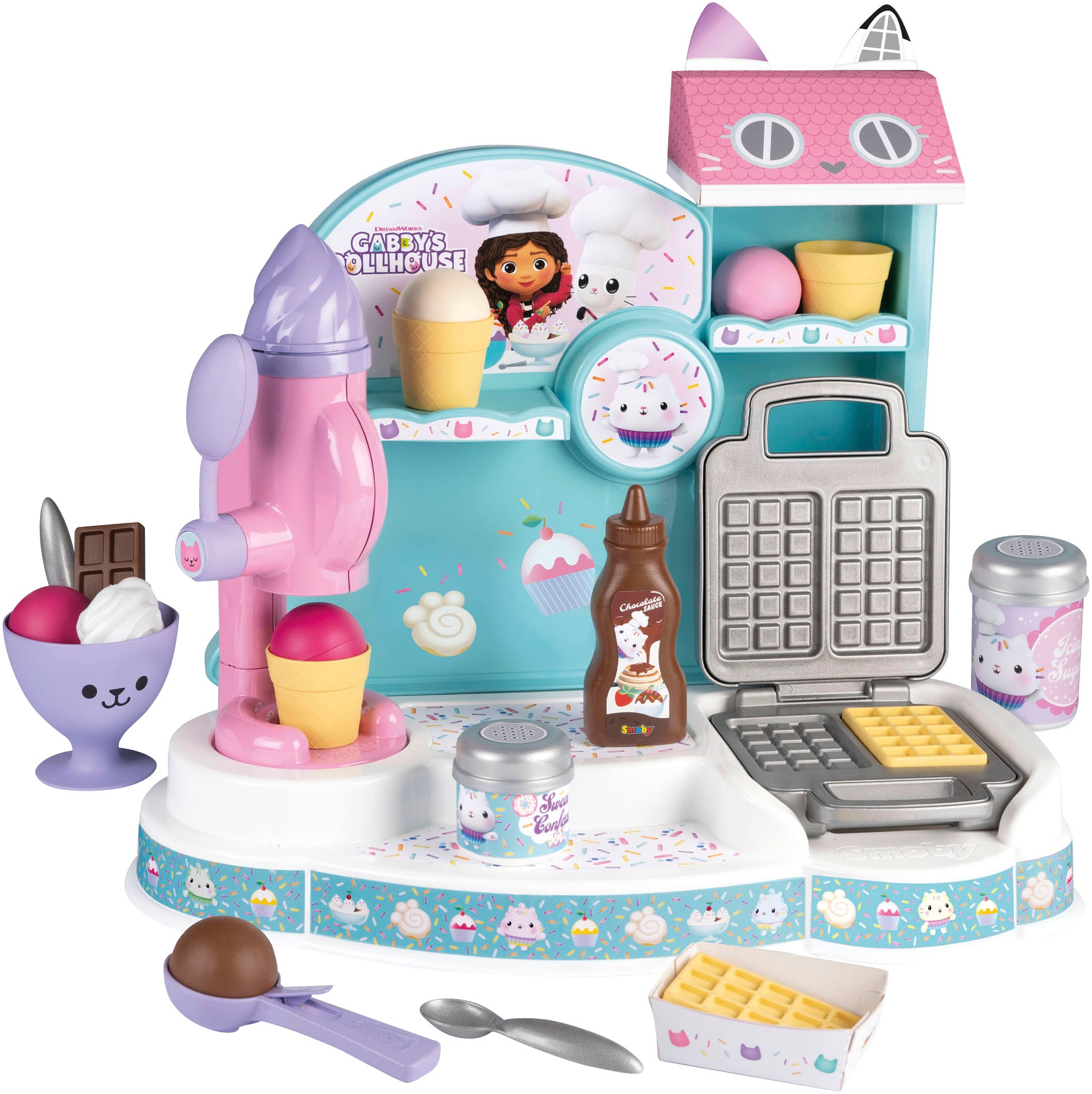 Smoby Kaufladensortiment »Gabby's Dollhouse, Gabby Ice Cream Factory«, Made in Europe