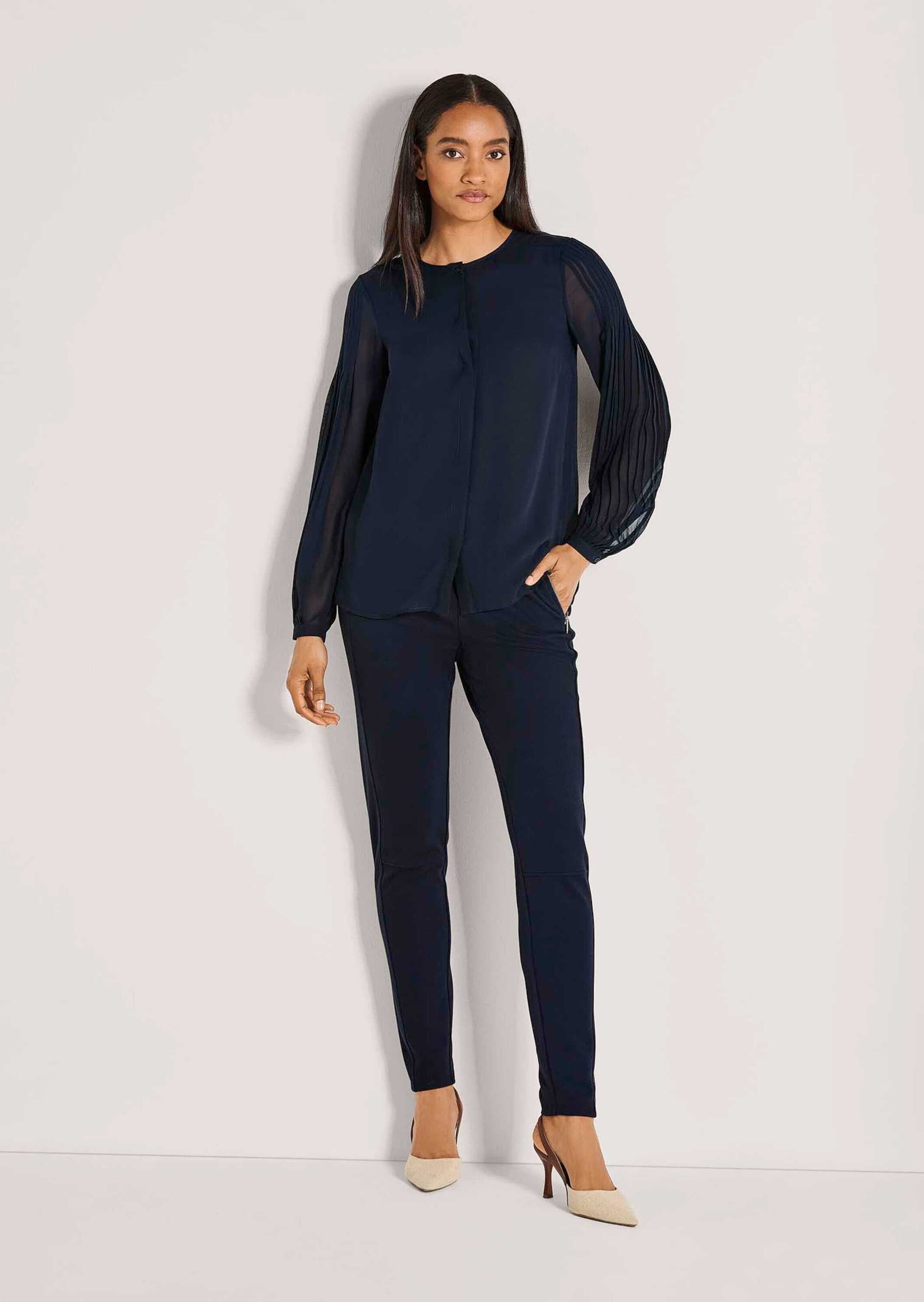 MADELEINE Langarmbluse »Chiffonbluse Elegante Bluse mit plissiertem Rückenteil« Modische Chiffonbluse im Rückenteil plissiert