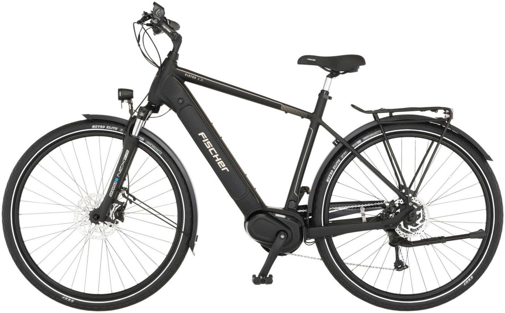 FISCHER Fahrrad E-Bike »VIATOR 4.2i«, 9 Gang, Shimano, Acera, Mittelmotor 250 W, (mit Faltschloss), Pedelec, Elektrofahrrad für Damen u. Herren