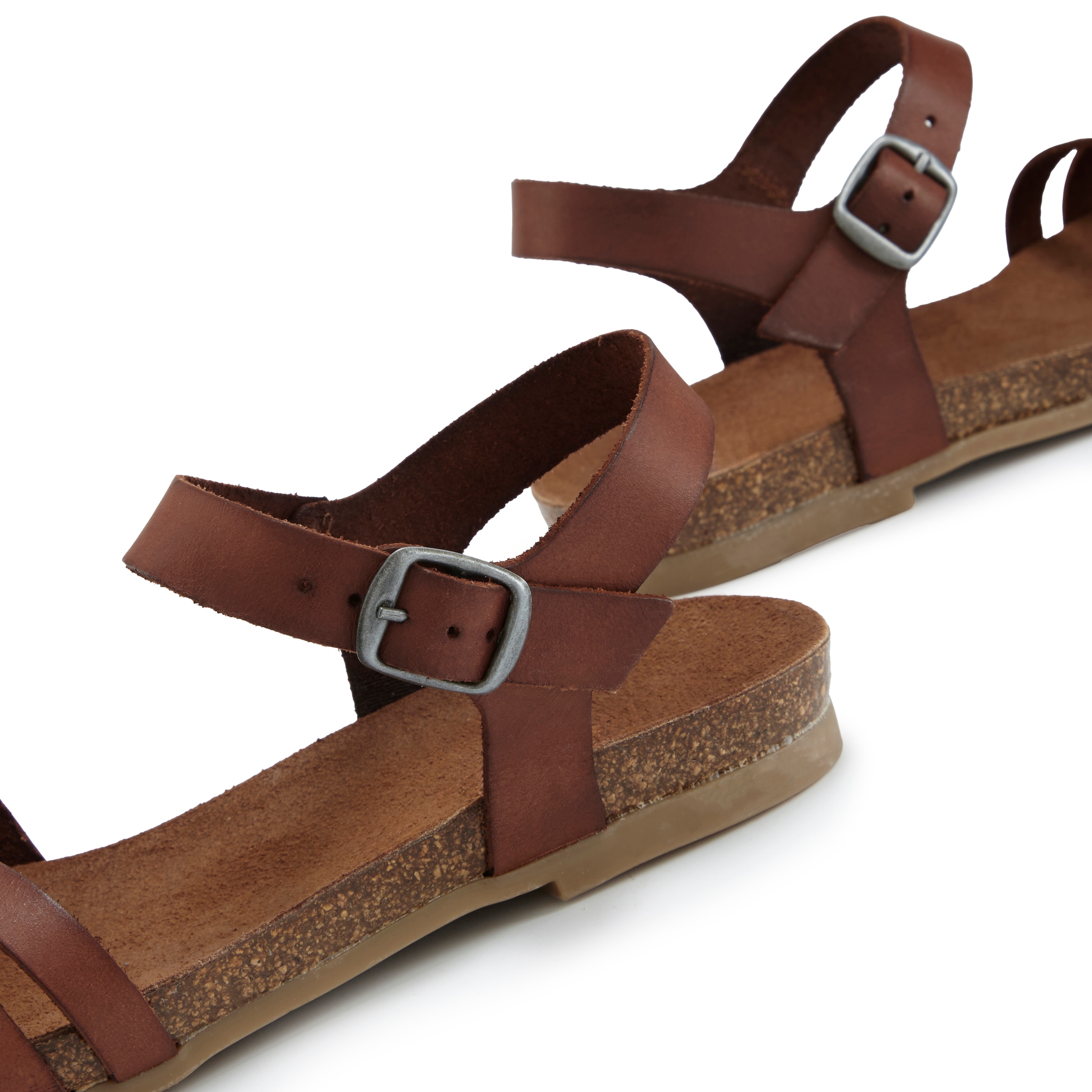 LASCANA Sandale »Sandalette, Sommerschuh«  aus Leder mit komfortablem Korkfußbett