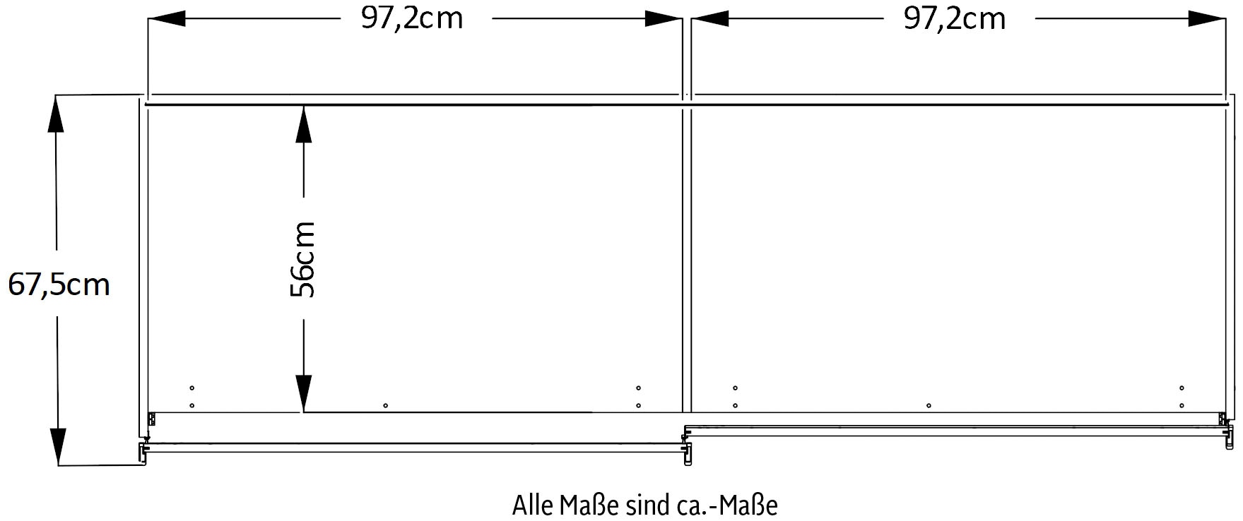 STAUD Schwebetürenschrank »Sinfonie Plus, edles Design in hochwertiger Qualität, Made in Germany« Mit Spiegeltüre und vier verschiedenen Ausstattungsvarianten