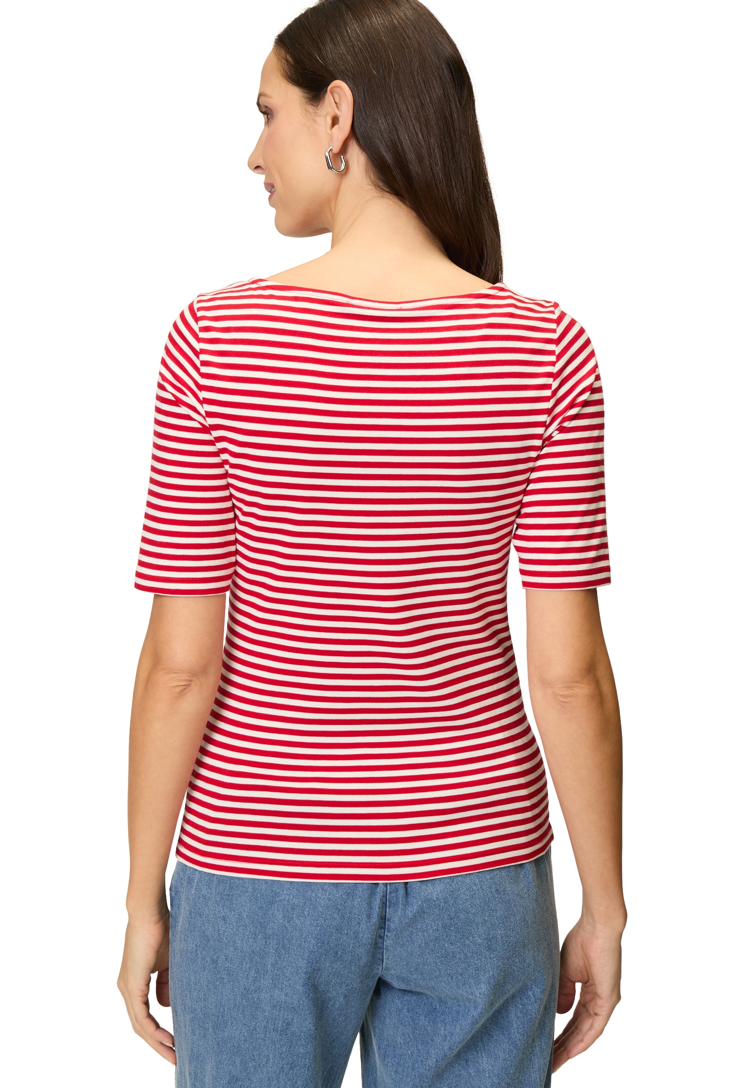 Zero T-Shirt »Streifenshirt mit U-Boot Ausschnitt«