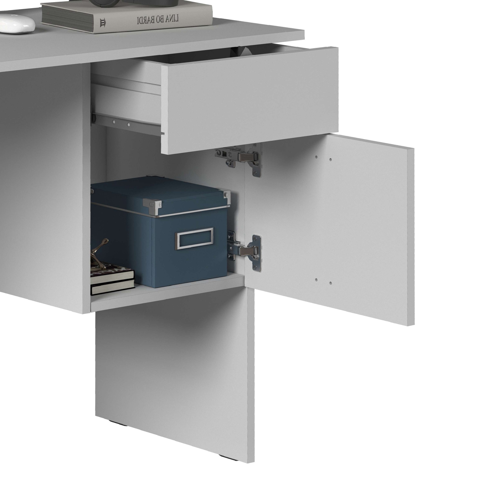 INOSIGN Schreibtisch »Essential, Schreibtisch, kleiner Computertisch, Bürotisch für Büro«, (1 St.), mit 1 Tür,1 Schublade, Arbeitsplatte Breite 110 cm