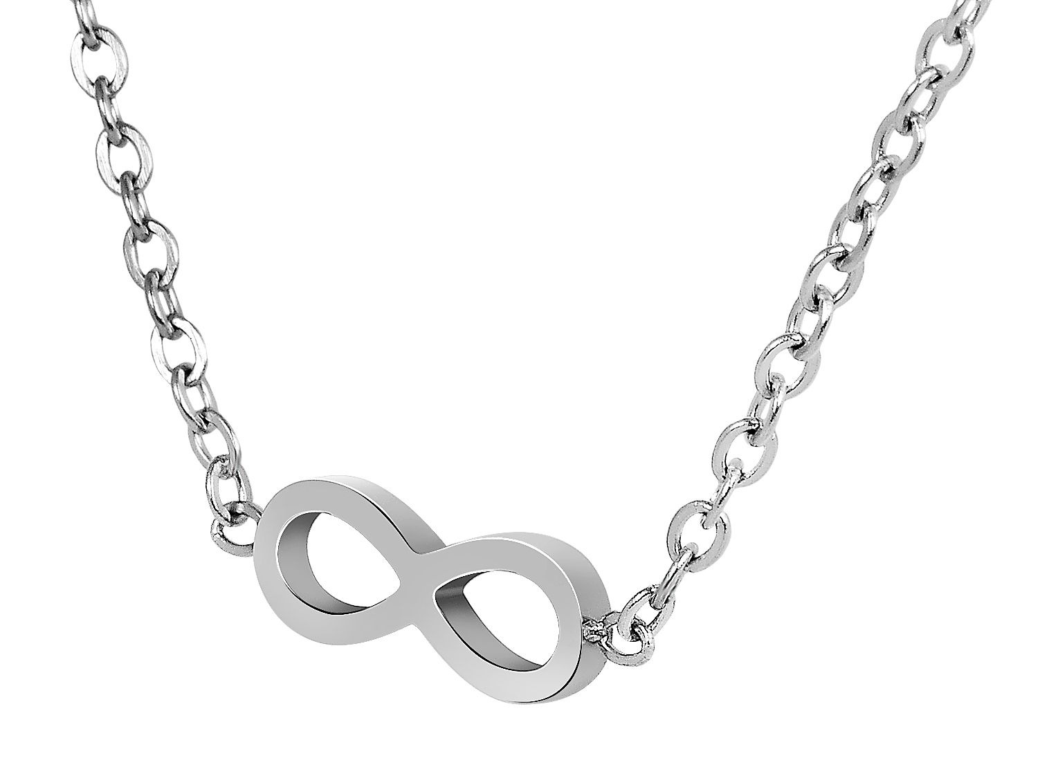 Adelia´s Gliederkette »Damen Halskette ¿ Ankerkette Unendlichkeitszeichen aus Edelstahl 43 cm«