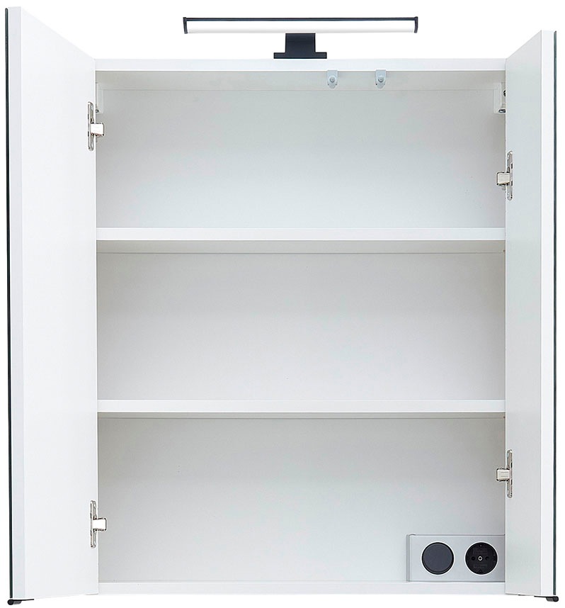 Saphir Badmöbel-Set »Quickset 395 3-teilig, Waschbeckenunterschrank mit LED-Spiegelschrank«, (4 St.), Midischrank, inkl. Türdämpfer, 6 Türen, 1 Schublade, Bad-Set