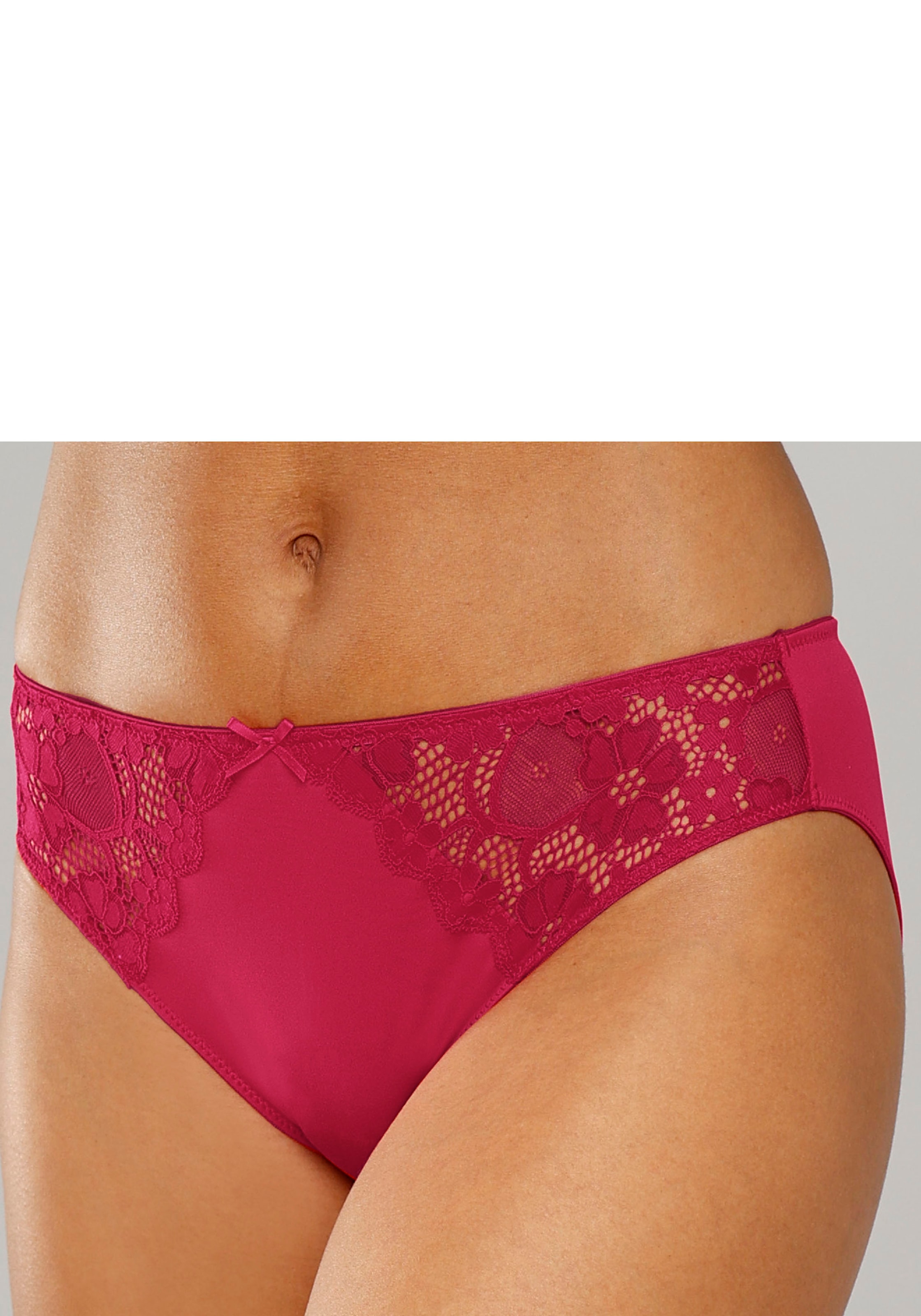 petite fleur Slip, (3 St.), mit leicht transparenter Jacquardspitze an den Seiten