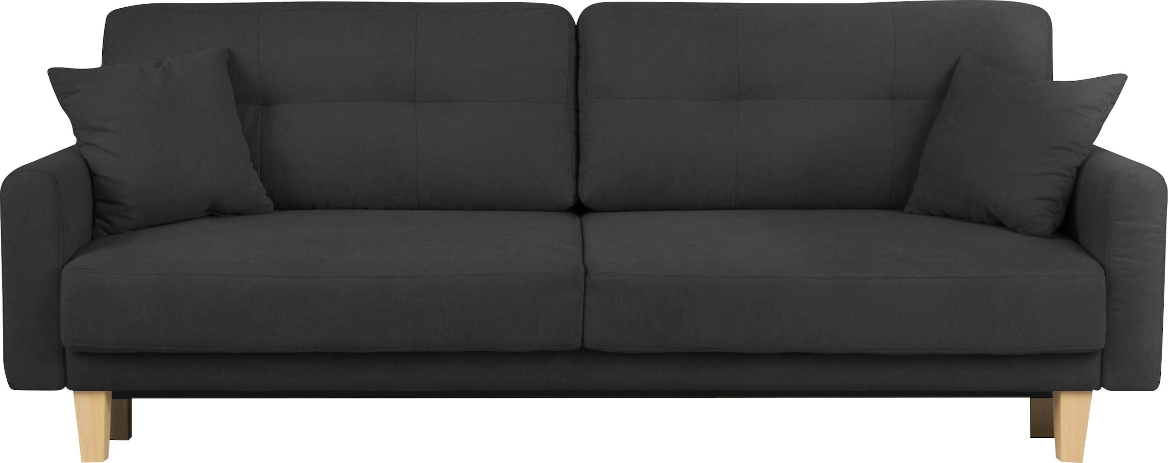 Home affaire 3-Sitzer »TRIPLO optionale Schlafsofa mit Bettkasten, Maße B/T/H: 215/100/89 cm«, Wahlweise Bettfunktion - Liegefläche 145x191 cm, Rücken-, Zierkissen