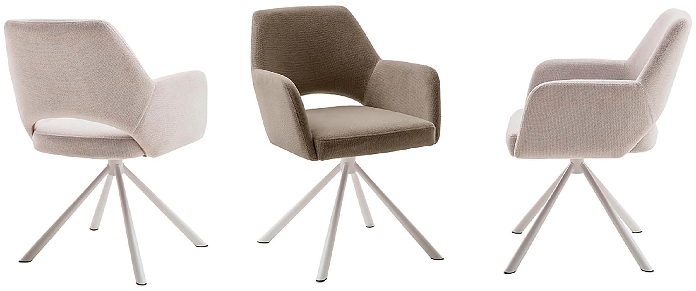 MCA furniture 4-Fußstuhl »BEVERLY« (Set) 2 Stk.Esszimmerstuhl,Chenilleoptik,360°drehbar,Sitzhöhe 49cm,belastbar 120kg