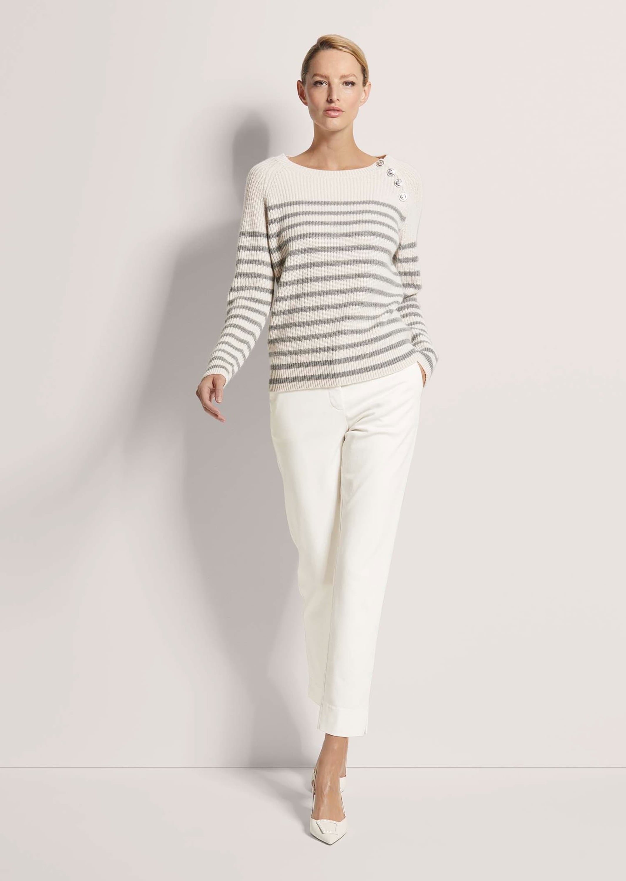 MADELEINE Longpullover »Pullover Rundhals-Pullover im Ringellook«