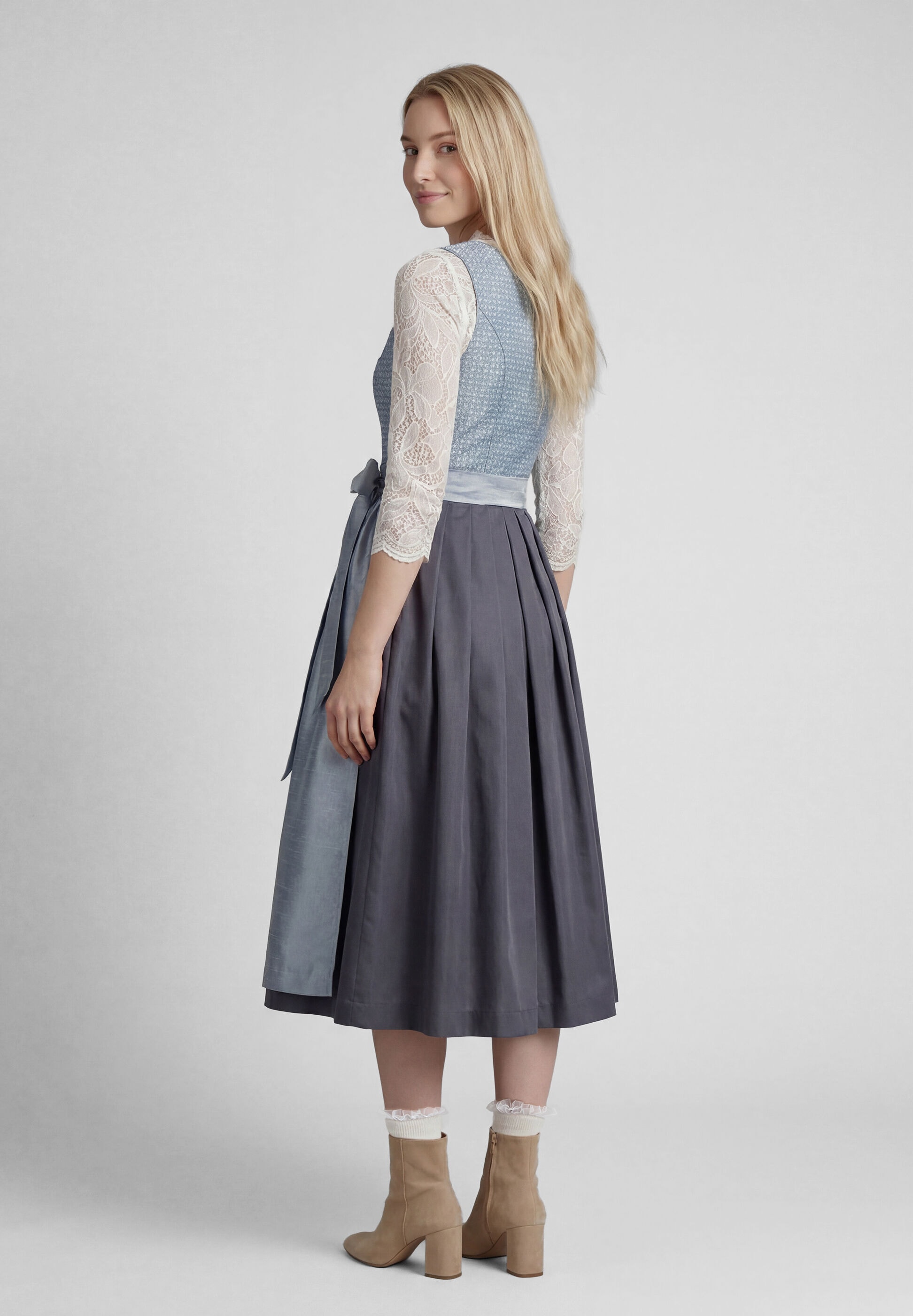 Spieth & Wensky Dirndl »Spieth & Wensky Dirndl Kitz« Ohne Taschen leicht strukturierte Oberfläche mit dezentem Schimmer