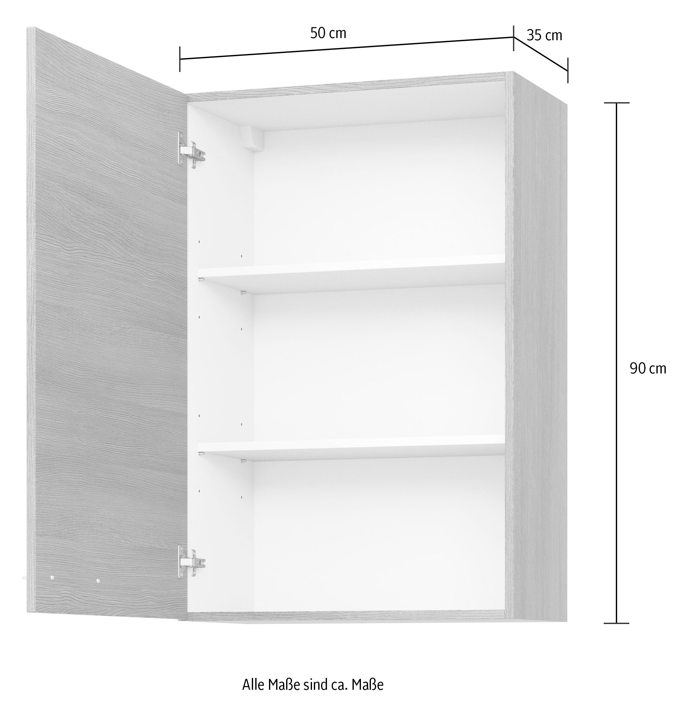 KOCHSTATION Hängeschrank »KS-Trea O50-90«, inklusive zwei Einlegeböden, Breite 50 cm, Höhe 90 cm